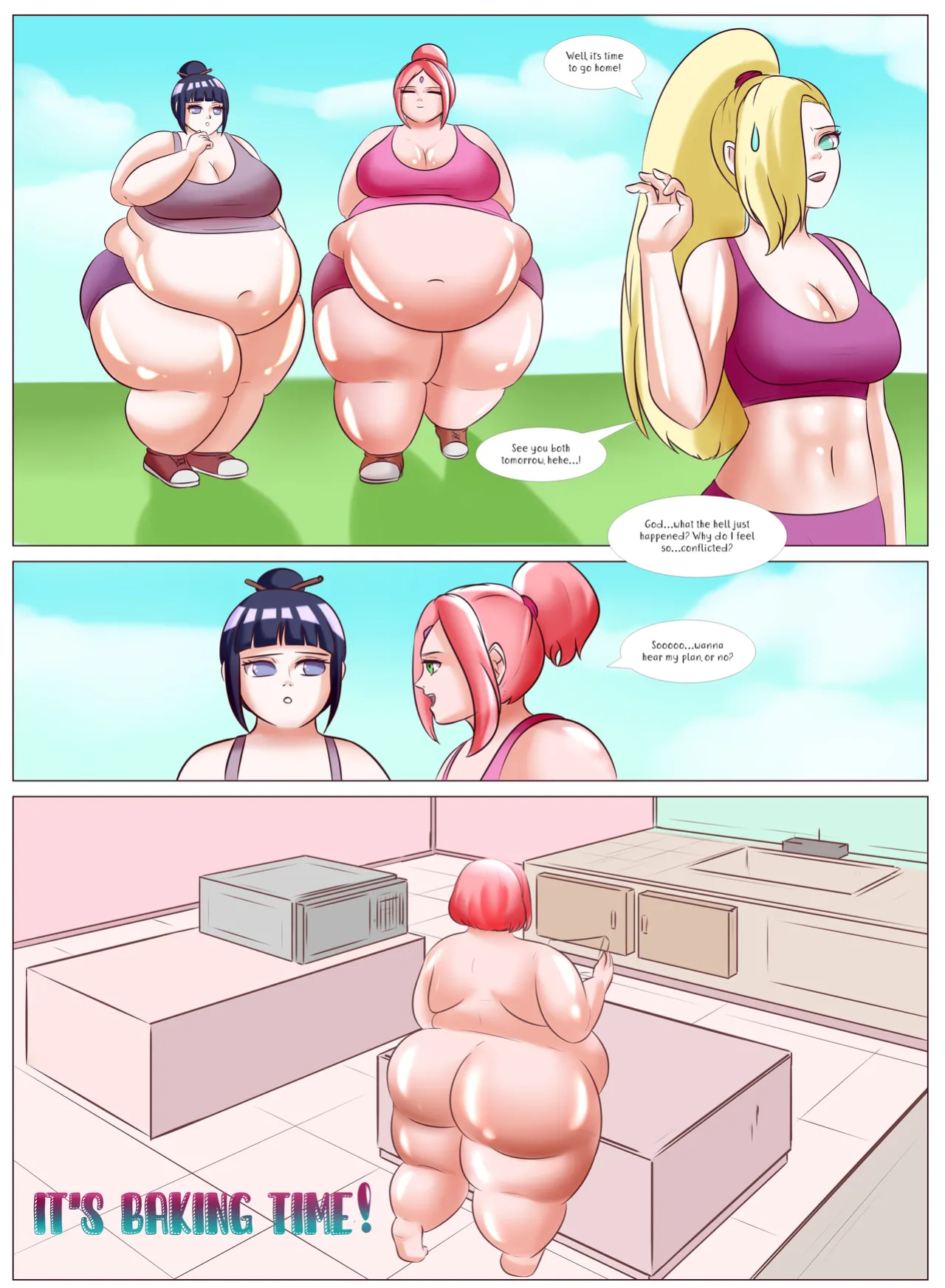 Sakura, Hinata, Tsunade weight gain