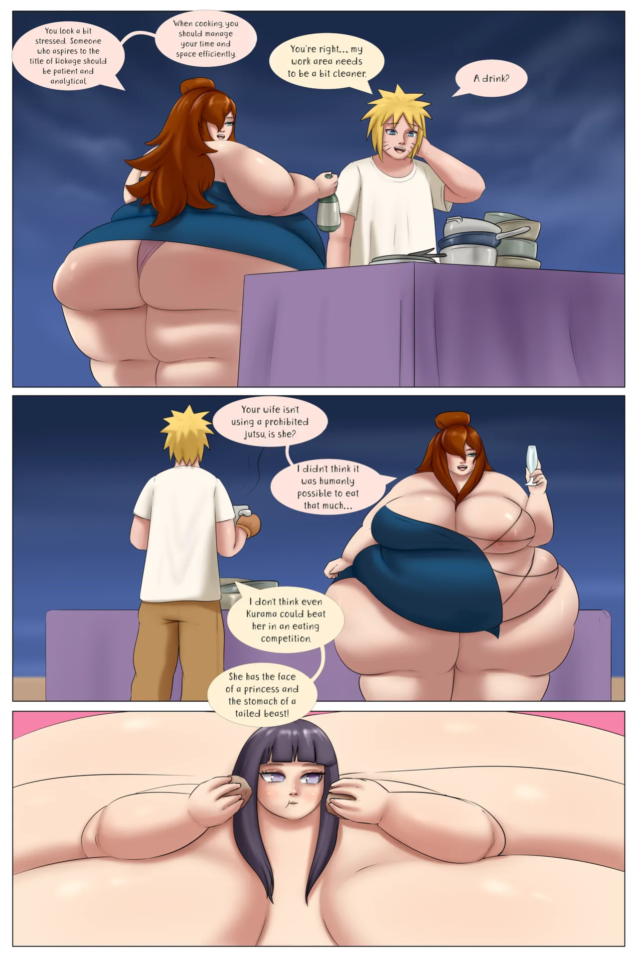 Sakura, Hinata, Tsunade weight gain