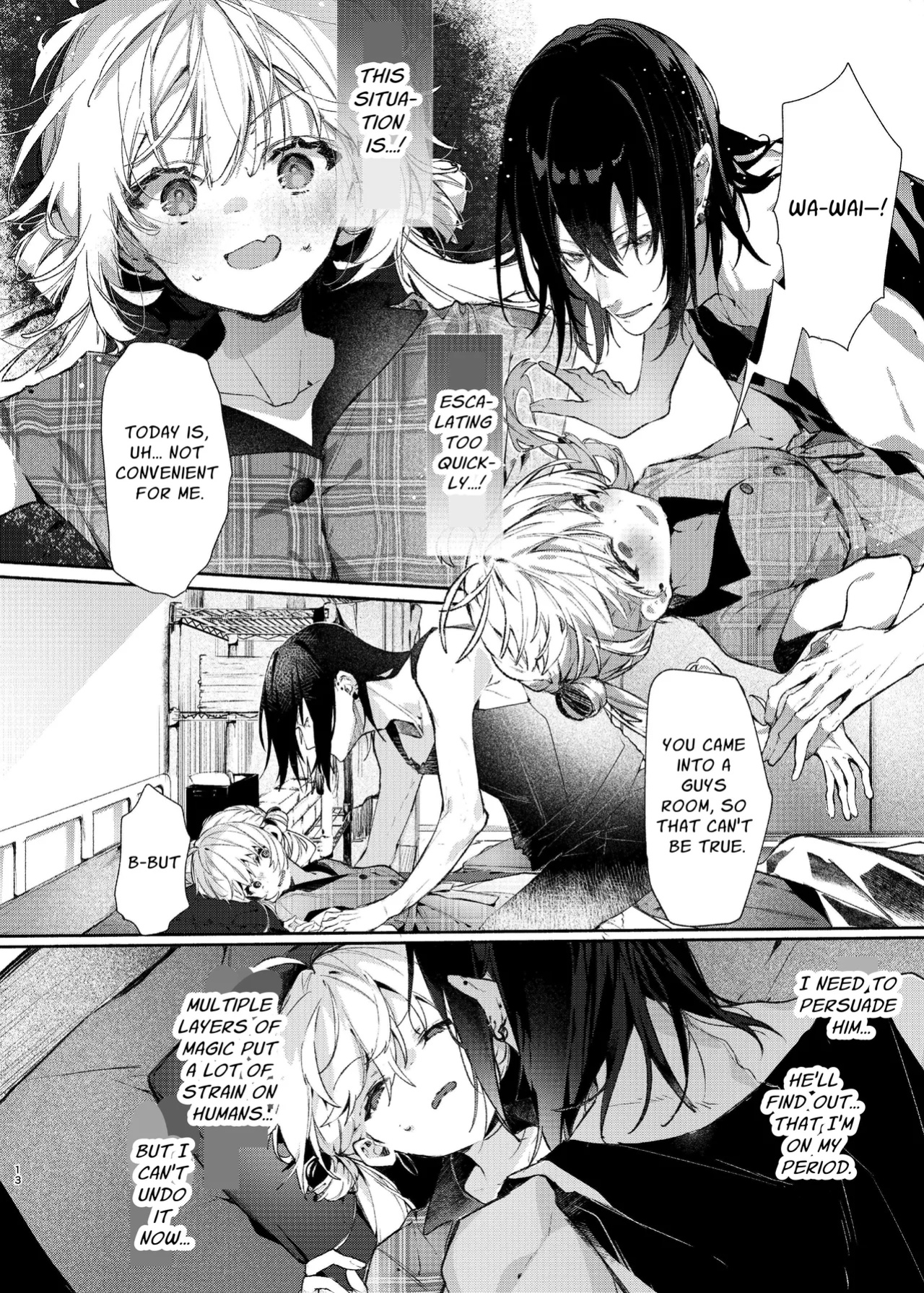 [Hankatsuu Shoujo (Enomoto Nao)] Majo Minarai wa ××× Shitakunai! | The Apprentice Witch Doesn't Want To XXX! [Cunny Garden]