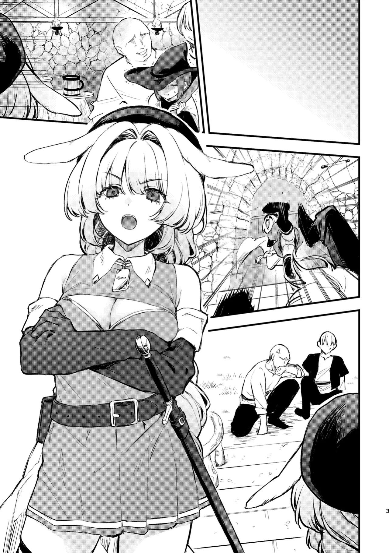 [Beans Mame (Mochiji)] Kabeshiri Usagi Boukensha, Kusuri de Kyousei Hatsujou!? | KABESHIRI ~ass in the wall gloryhole~ Bunny Adventurer's Drug Induced Estrus [よろきんパン工場]