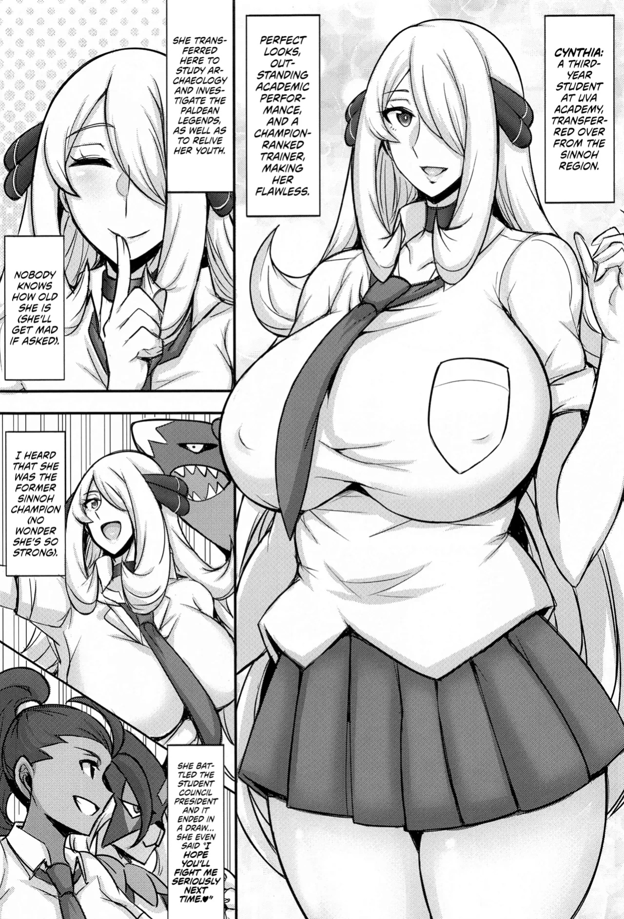 (C102) [Yuasa Rengou (Jean Louis)] JK!? Shirona-san | Cynthia is a High Schooler?! (Pokémon) [head empty]