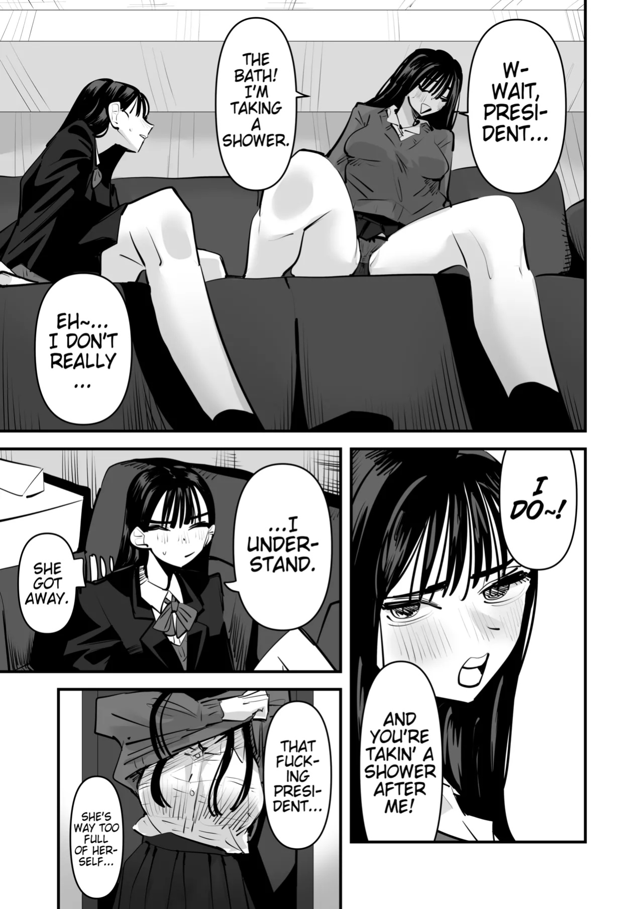 [Aweida] Iincho no Kuse ni Yuri Sex Chou Umakute Maji Mukatsuku | She's Crazy Good at Yuri Sex Despite Being the Student President and it Seriously Pisses Me Off [Pangean]