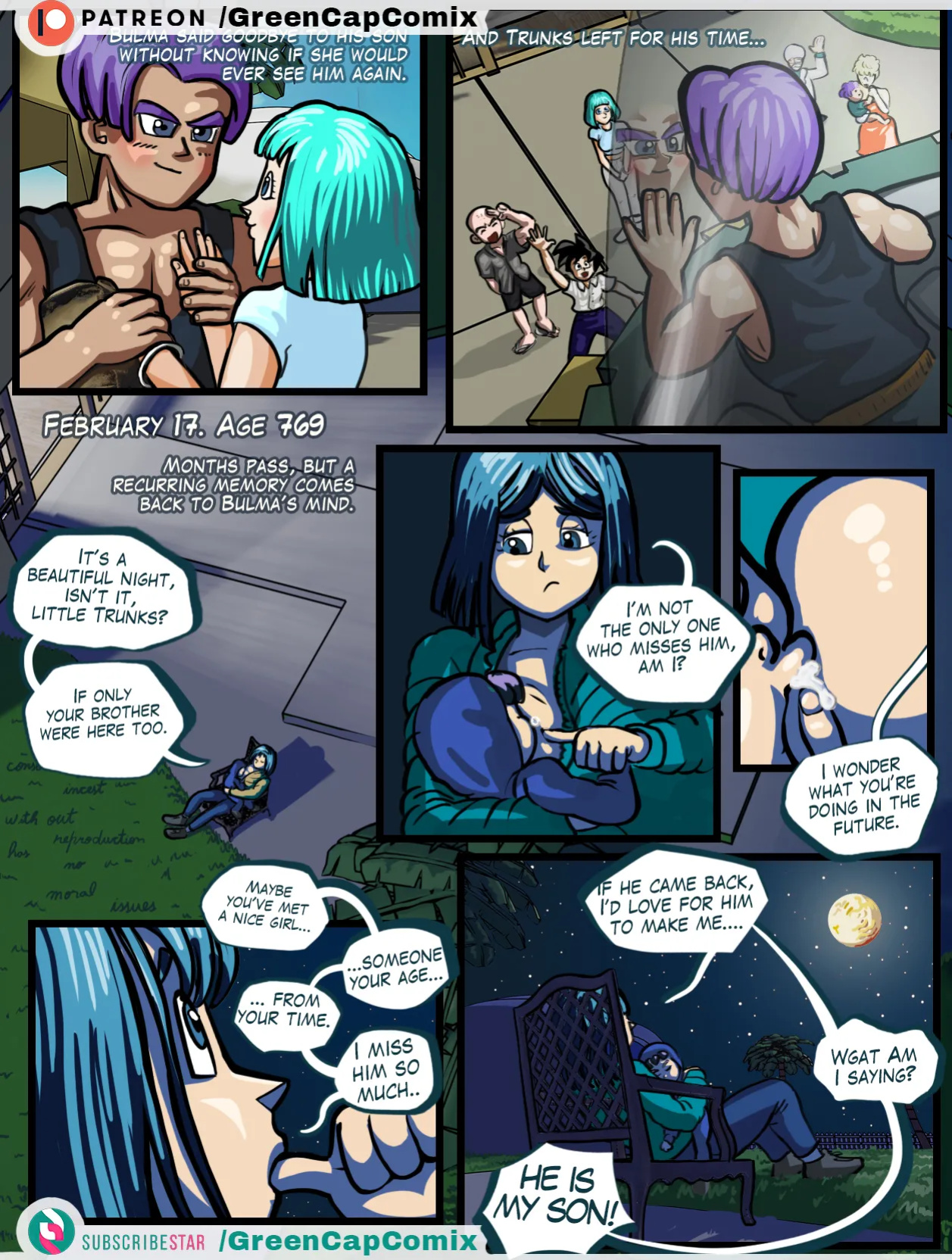 Bulma and the gift of Trunks for the Mother's day p1 [Green Cap Comix]