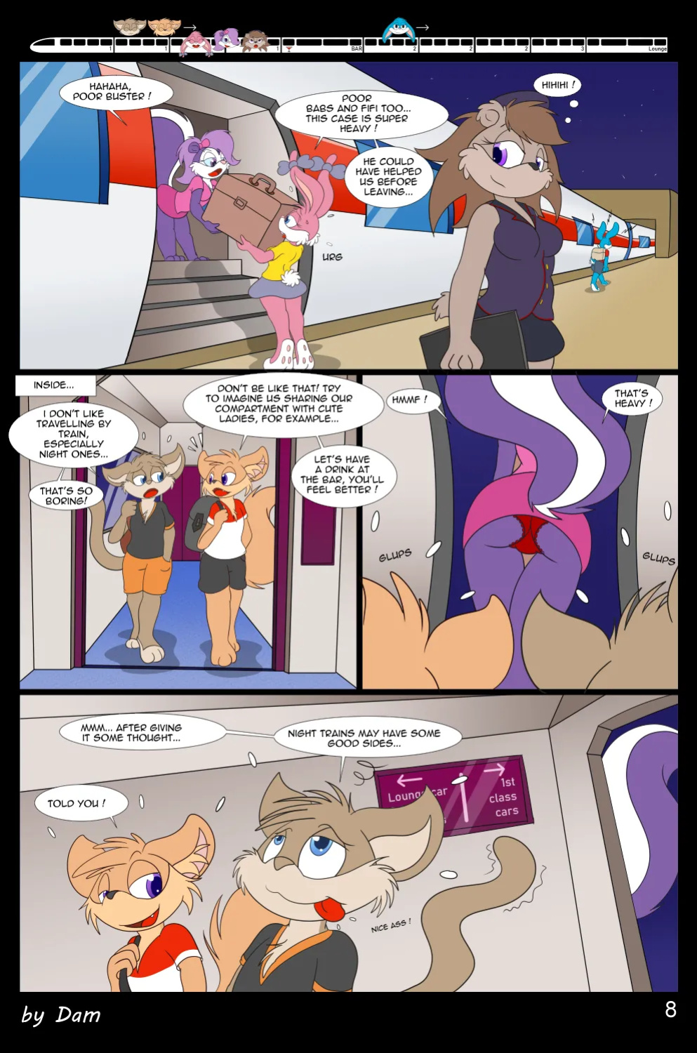 [Dam (DamBun)] Toons on a Train (Incomplete)
