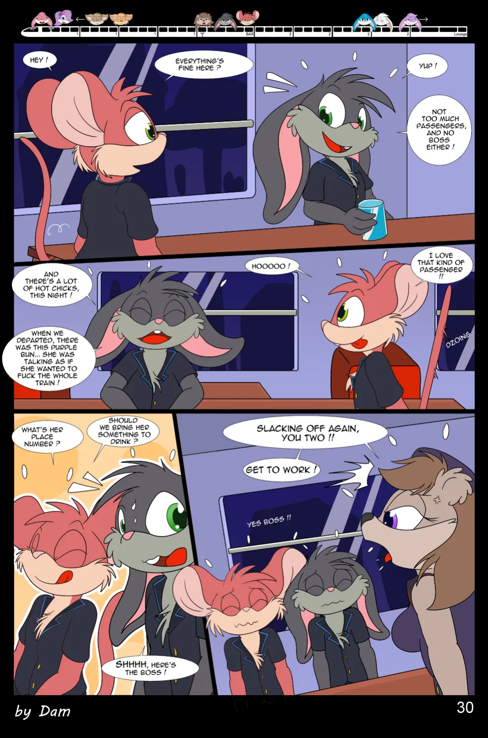 [Dam (DamBun)] Toons on a Train (Incomplete)