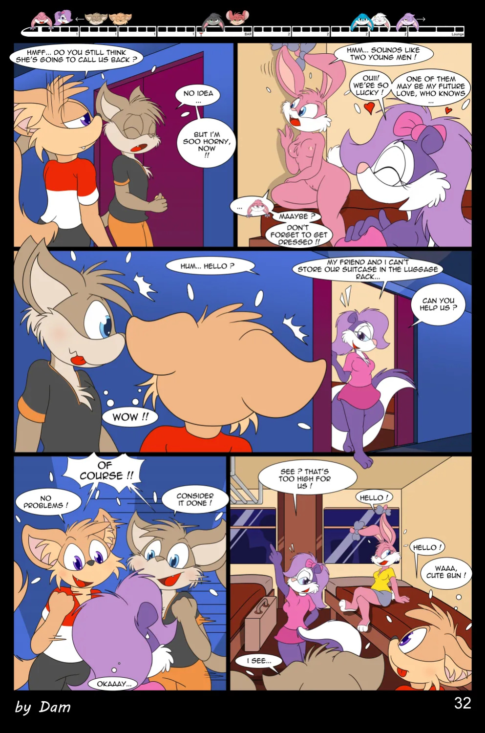 [Dam (DamBun)] Toons on a Train (Incomplete)