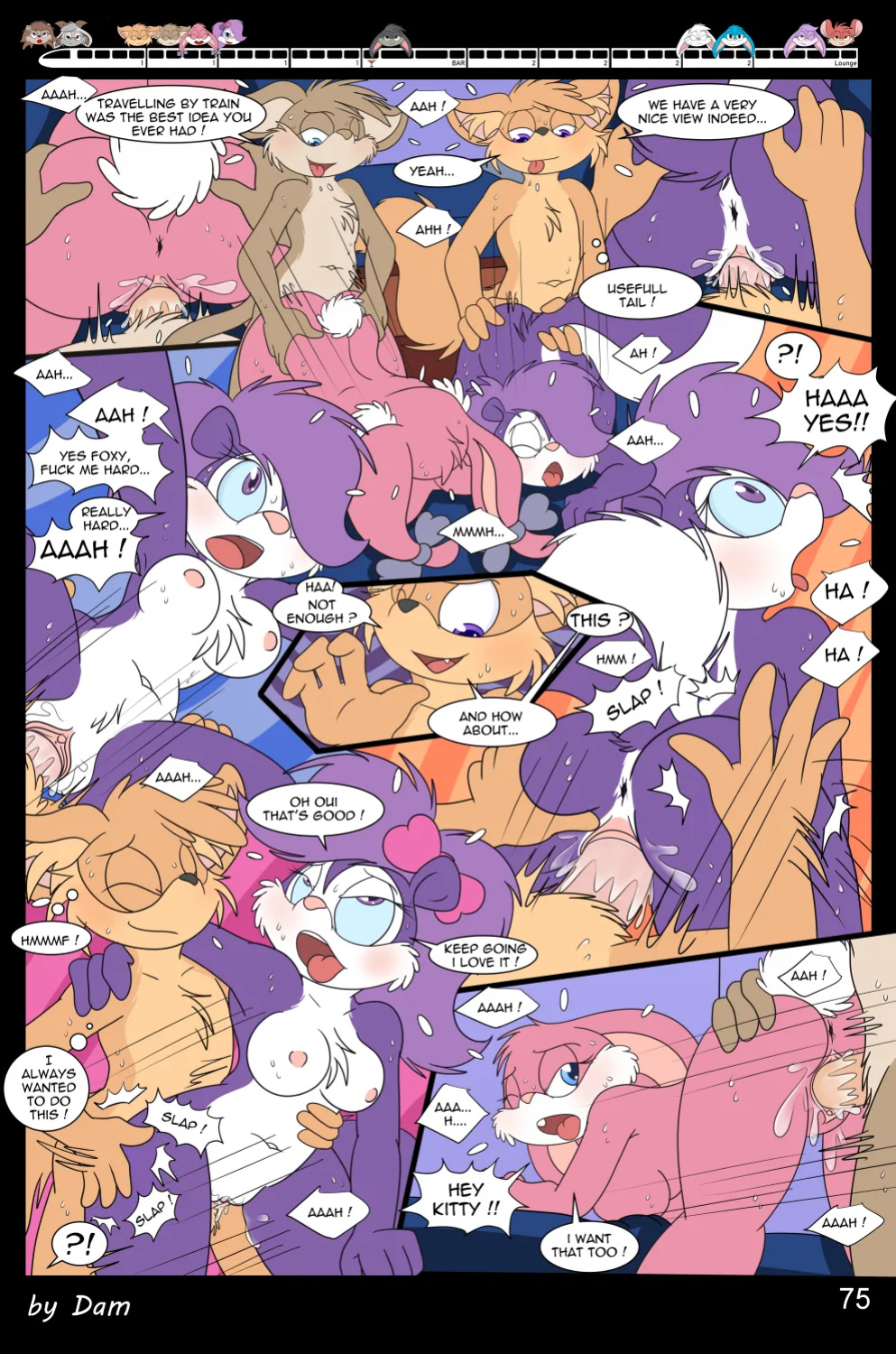 [Dam (DamBun)] Toons on a Train (Incomplete)