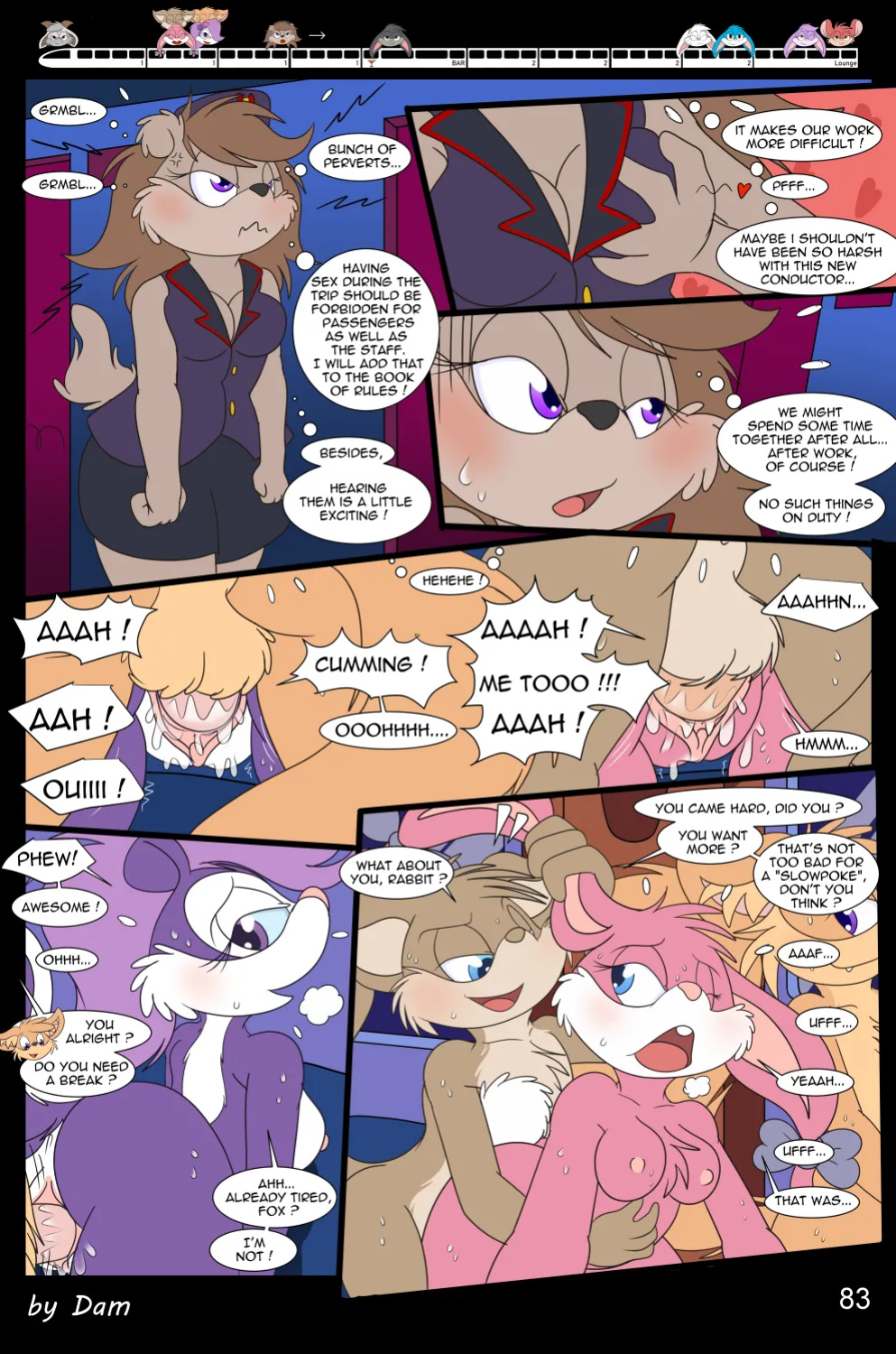 [Dam (DamBun)] Toons on a Train (Incomplete)