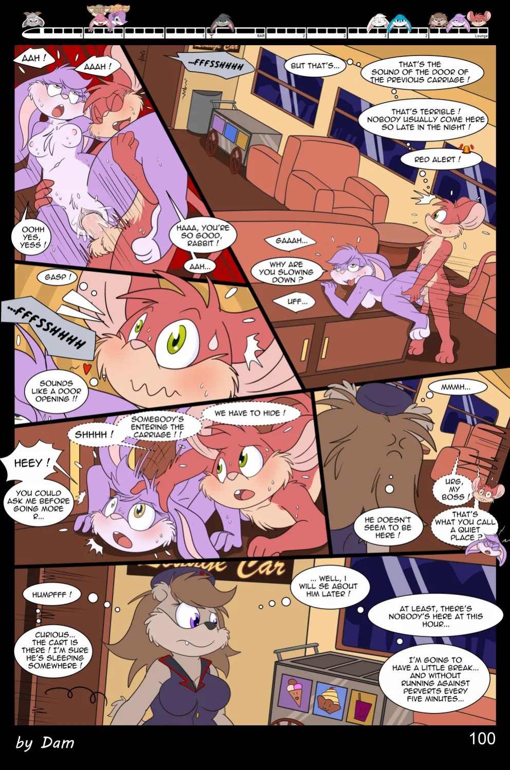 [Dam (DamBun)] Toons on a Train (Incomplete)