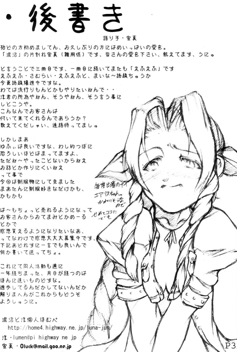 (SUPERKansai7) [Doronuma Kyoudai (Jun@JUN, Nobumasa)] Festa. (Final Fantasy VII) [EHCOVE]