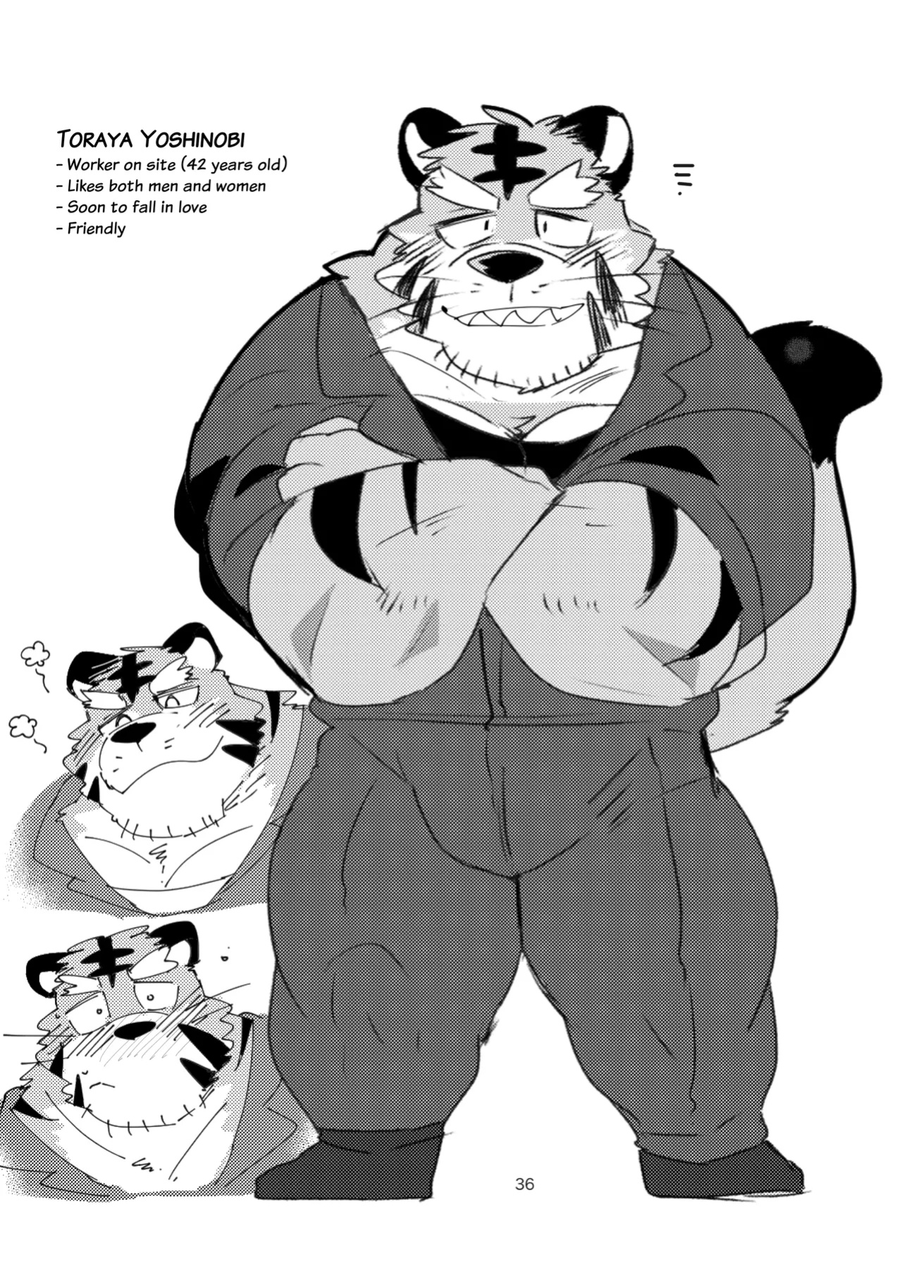 a book about getting lovey dovey with an old tiger with kansai accent in a public bathouse