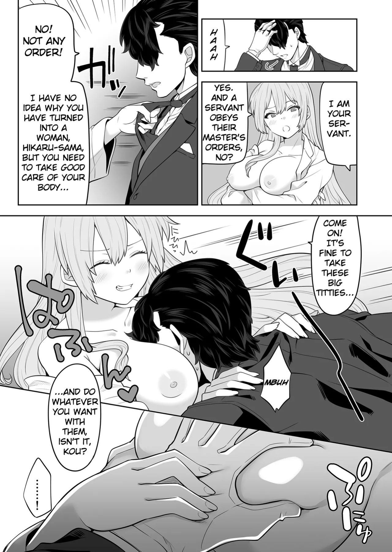 [Nanaten Manten (knsk)] TS Ojou-sama wa Shitsuji ni Osowaretai [TheFrogManScans]