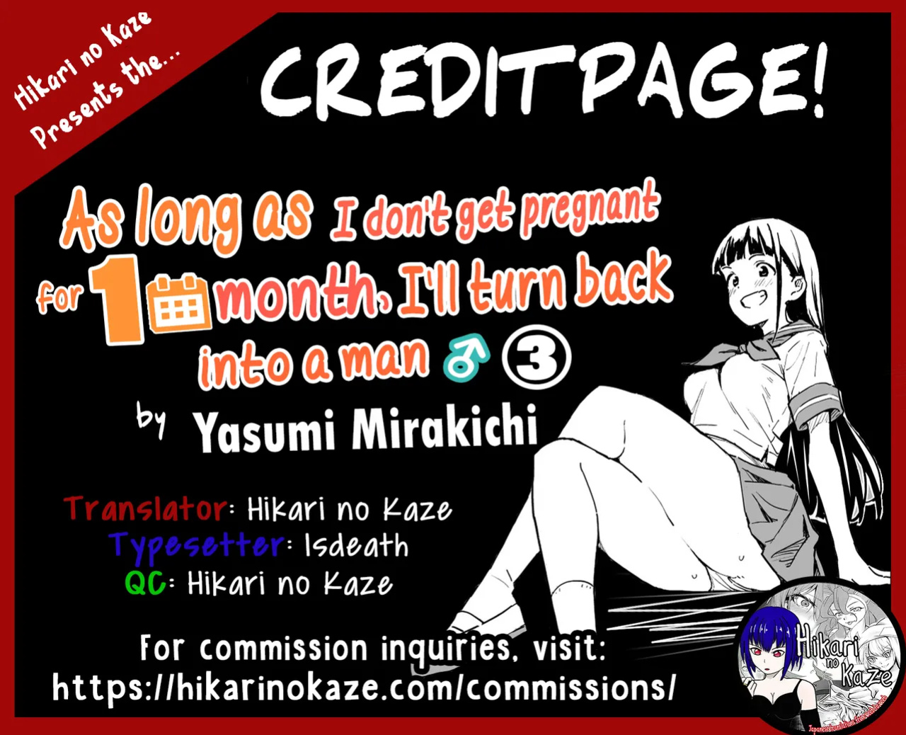 [Mirakoku (Yasumi Mirakichi)] 1-kagetsu Ninshin Shinakereba Otoko ni Modoreru Hanashi (3) | As Long As I Don't Get Pregnant for 1 Month, I'll Turn Back Into a Man (3) [Hikari no Kaze]
