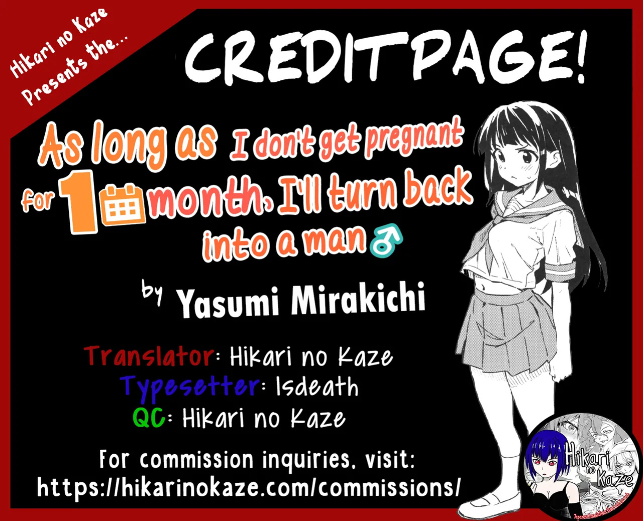 [Mirakoku (Yasumi Mirakichi)] 1-kagetsu Ninshin Shinakereba Otoko ni Modoreru Hanashi (1) | As Long As I Don't Get Pregnant for 1 Month, I'll Turn Back Into a Man (1) [Hikari no Kaze]