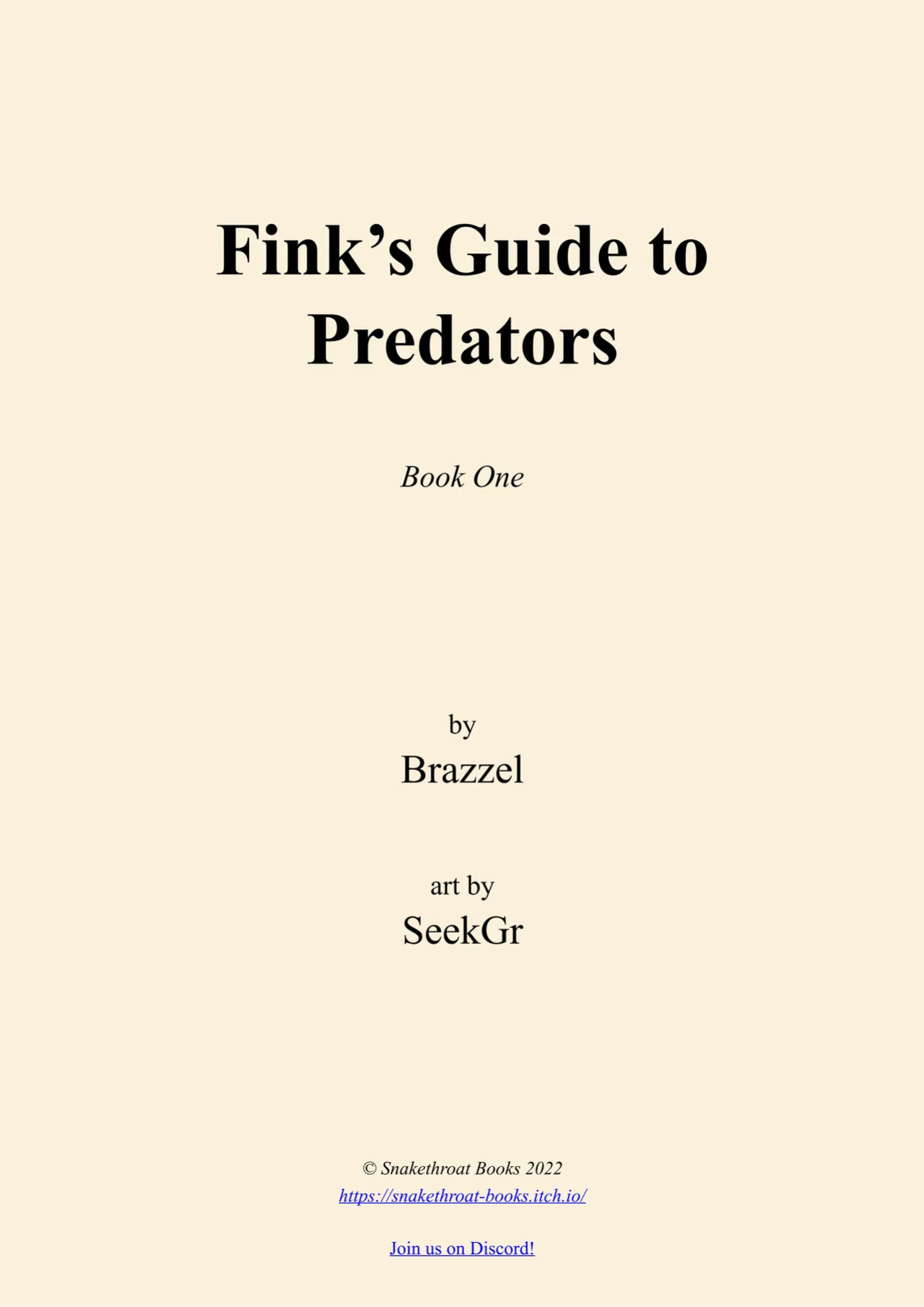 Fink's guide to predators 1