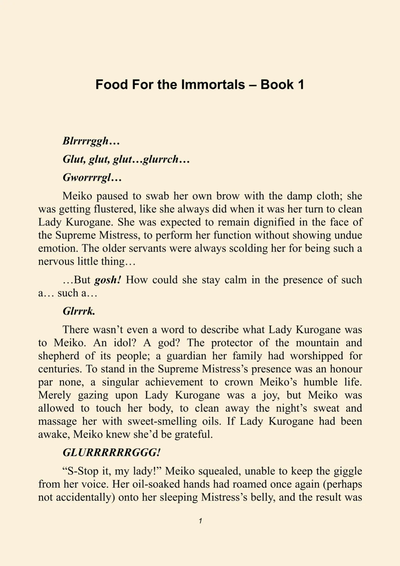 Food for the immortals 1