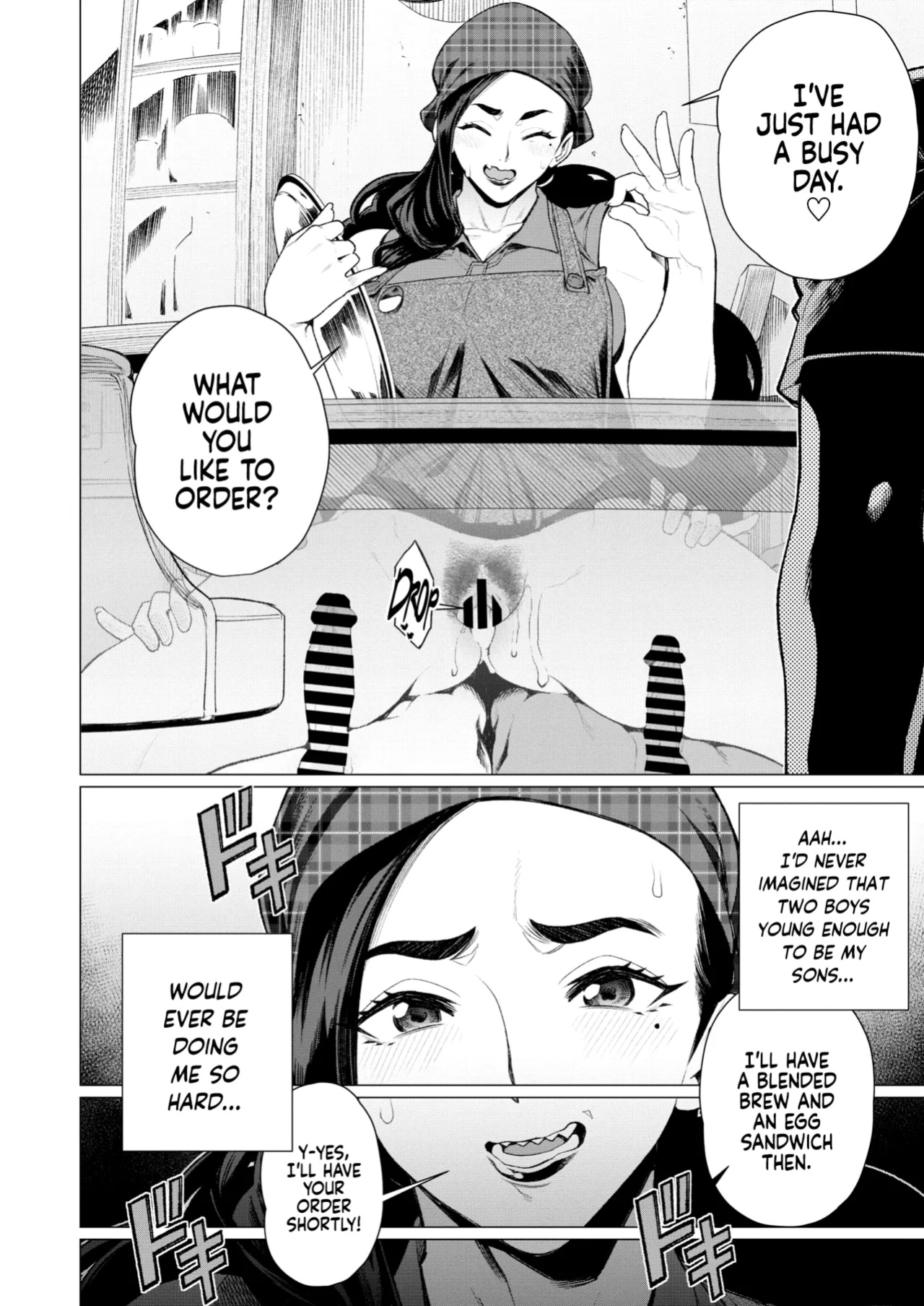 [Minamida Usuke] Hitozuma Kissa de Juku Niku Sando | Matured Meat Sandwich Special at the Married MILF Cafe (COMIC HOTMiLK Koime Vol. 41) [Coffedrug]