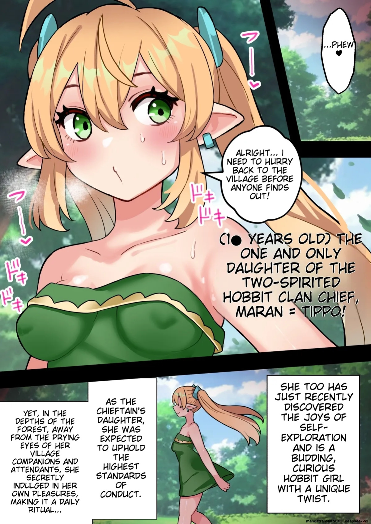 [Hotaru] [Machine TL] Tanshou Houkei Futanari Hobbit Shoujo ga Mahou no Yubiwa de Kyokon Seiyoku Monster ni naru Hanashi 1-3