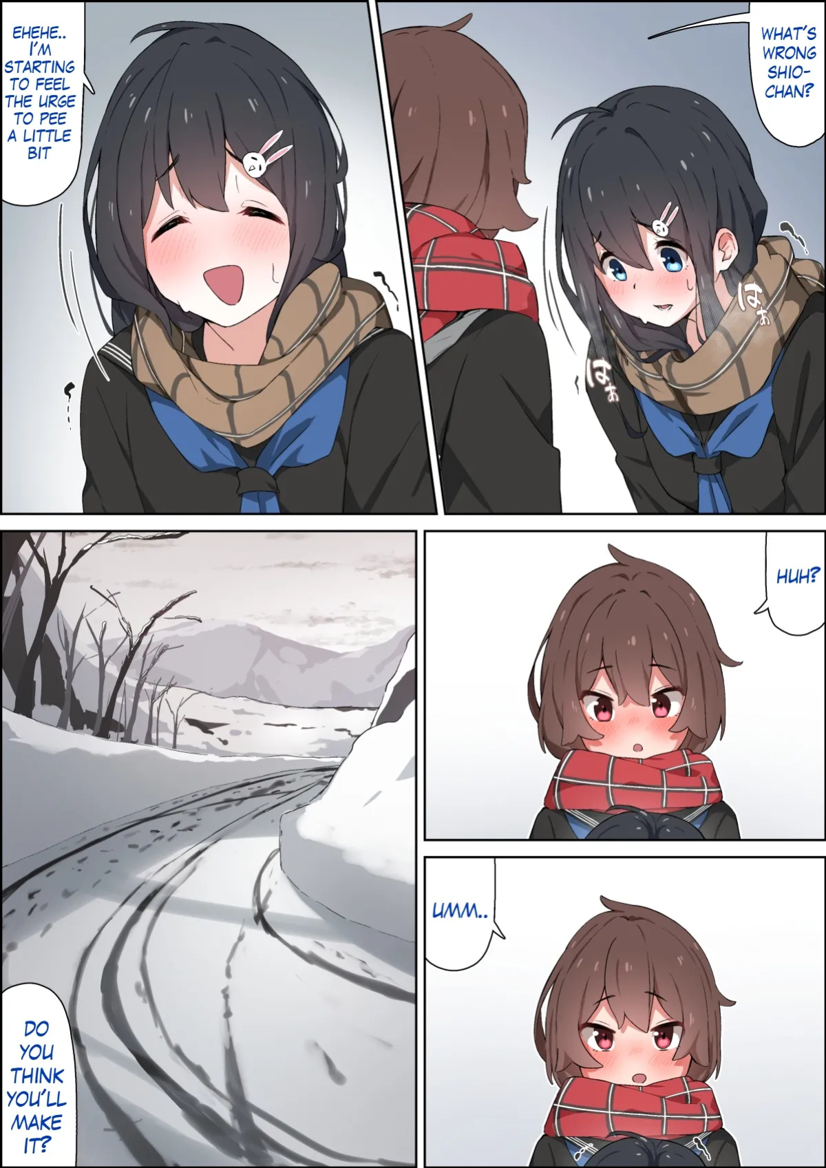 [Shimetsuki Tanki] Walking back home in the winter with my childhood friend