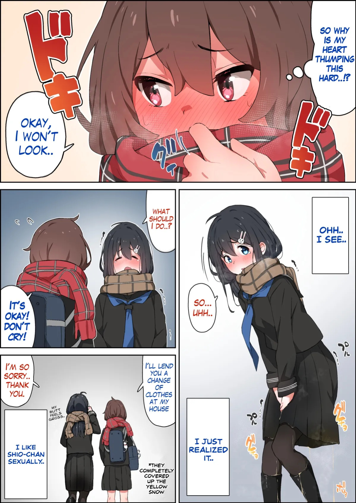 [Shimetsuki Tanki] Walking back home in the winter with my childhood friend