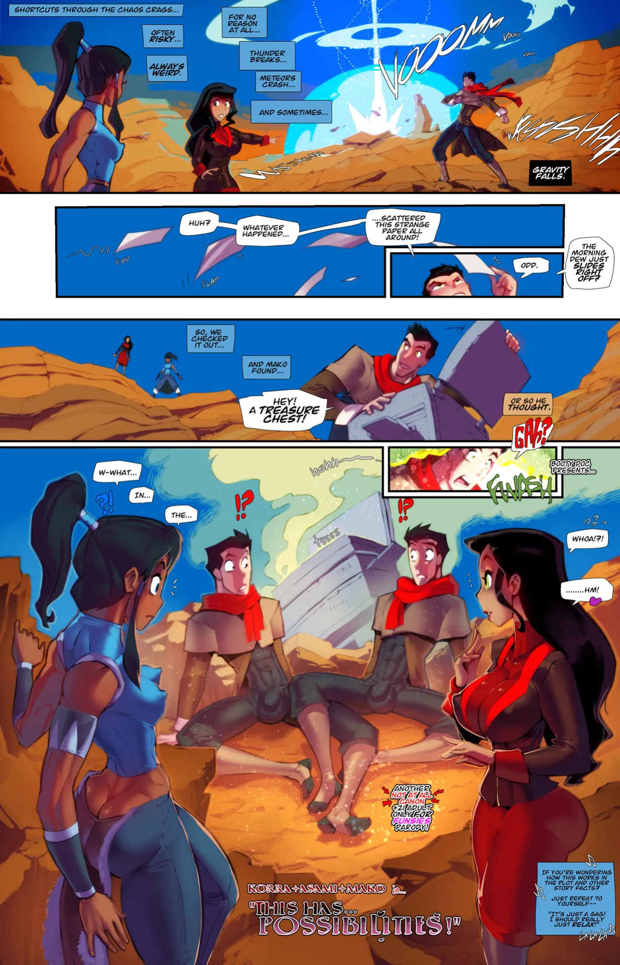 [Fred Perry] Korra+Asami+Mako in: This has... POSSIBILITIES! (The Legend of Korra)