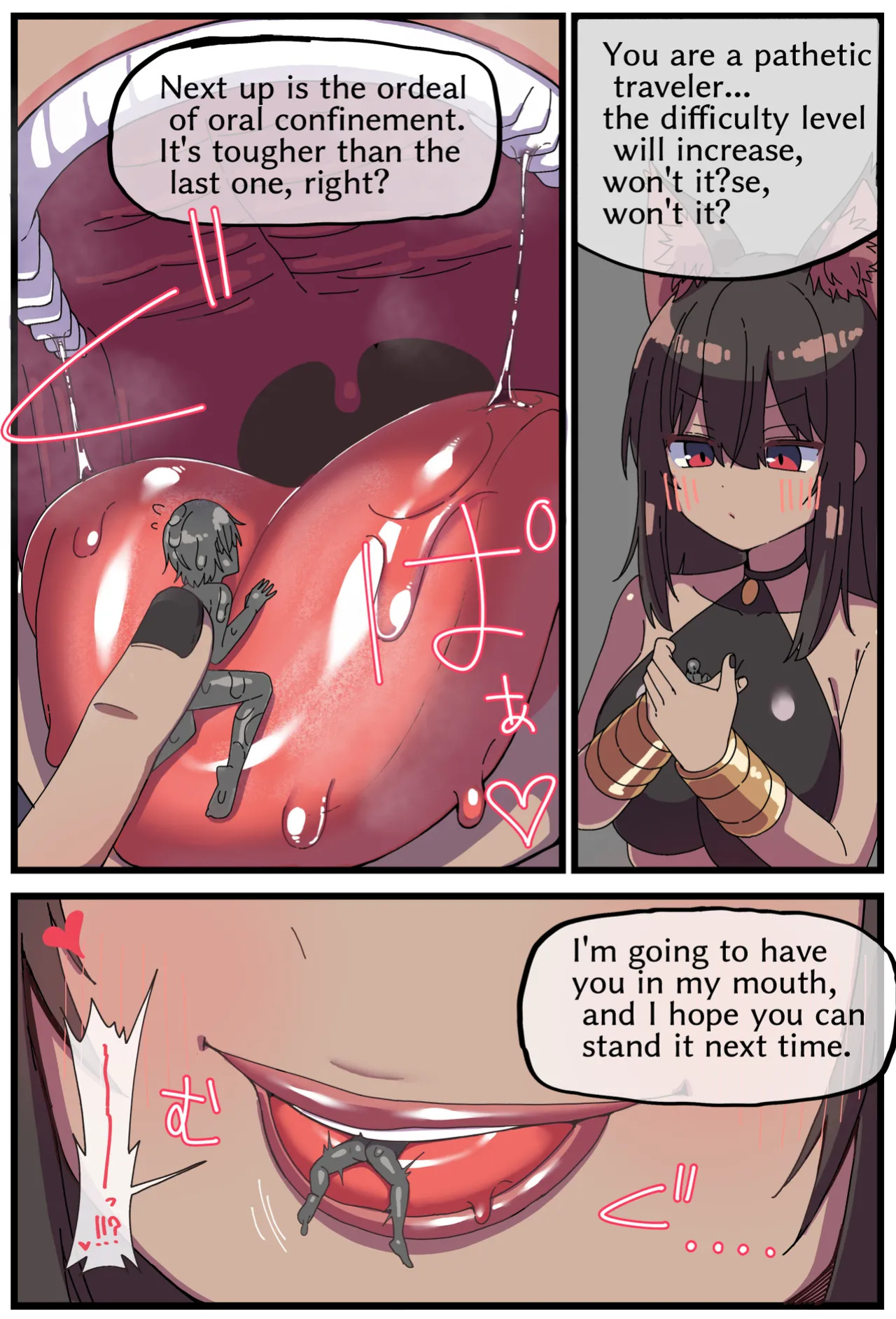 [Shiheki] Giant brown catgirl swallowing manga (10p)