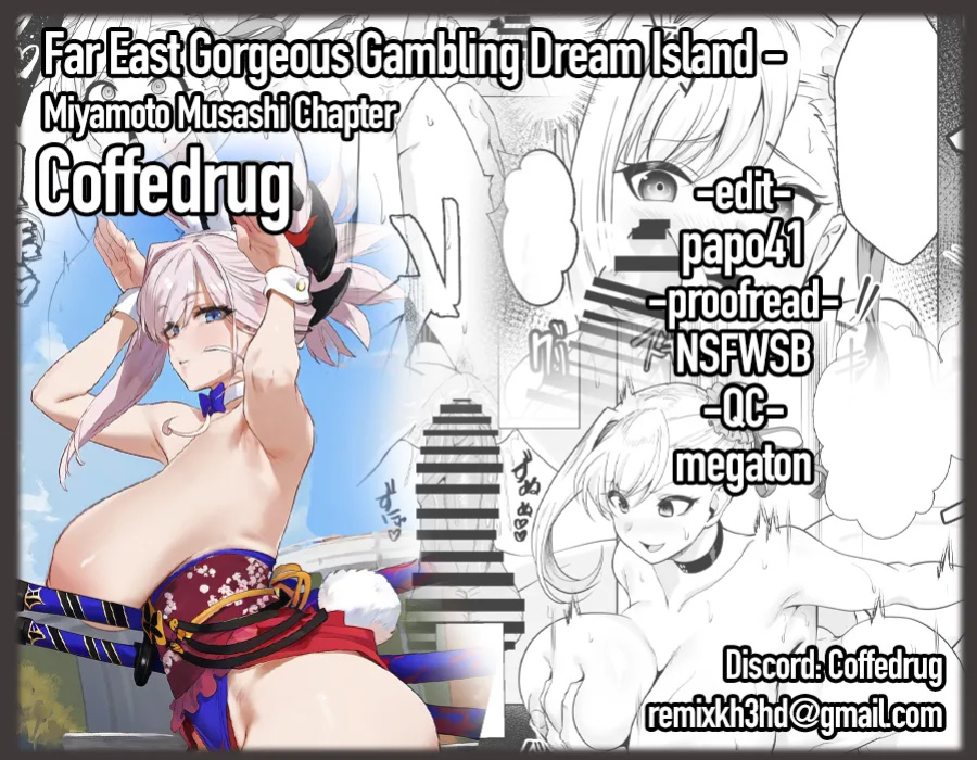 [Yumenekoya (Muunyan)] Kyokutou Kenran Tobakutou Dream Island - Miyamoto Musashi Hen | Far East Gorgeous Gambling Dream Island - Miyamoto Musashi Chapter (Fate/Grand Order) [Coffedrug]