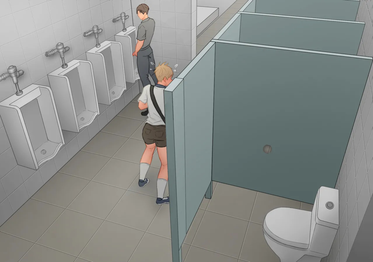 [Uoojun][Yaoi Short Comics][Public Toilet]