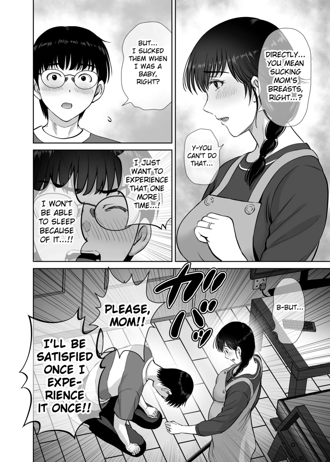 [Melon no Hoshiboshi (Hoshiduki Melon)] Kyonyuu Kaa-san ga Boku no Me mo Mae de 2 ~Bonyuu Mamire de Ikimakutta Hanashi~ (english) (Fated Circle)