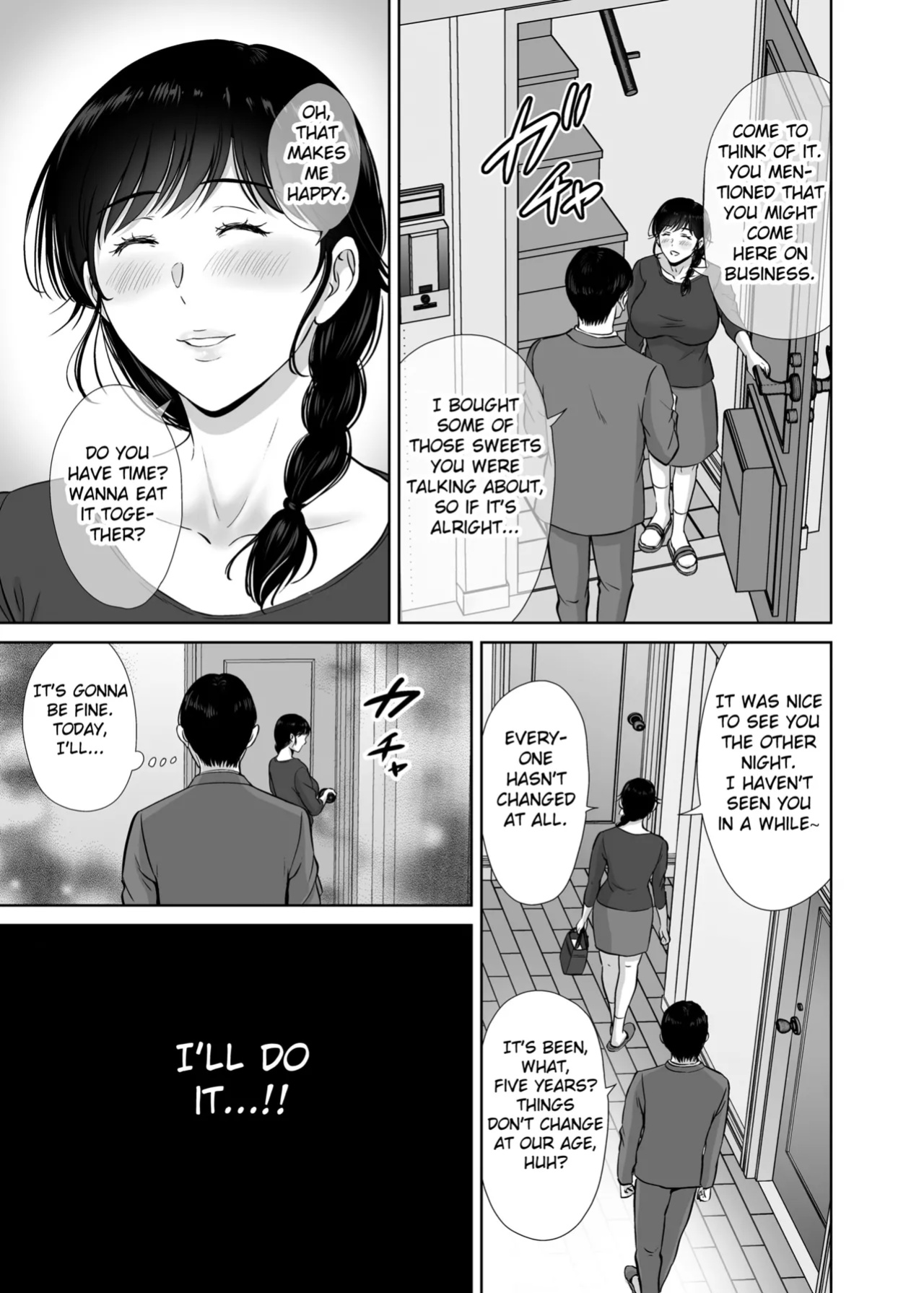 [Melon no Hoshiboshi (Hoshiduki Melon)] Kyonyuu Kaa-san ga Boku no Me mo Mae de Oji-san no Namachin de Ikimakutta Hanashi (english) (Fated Circle)