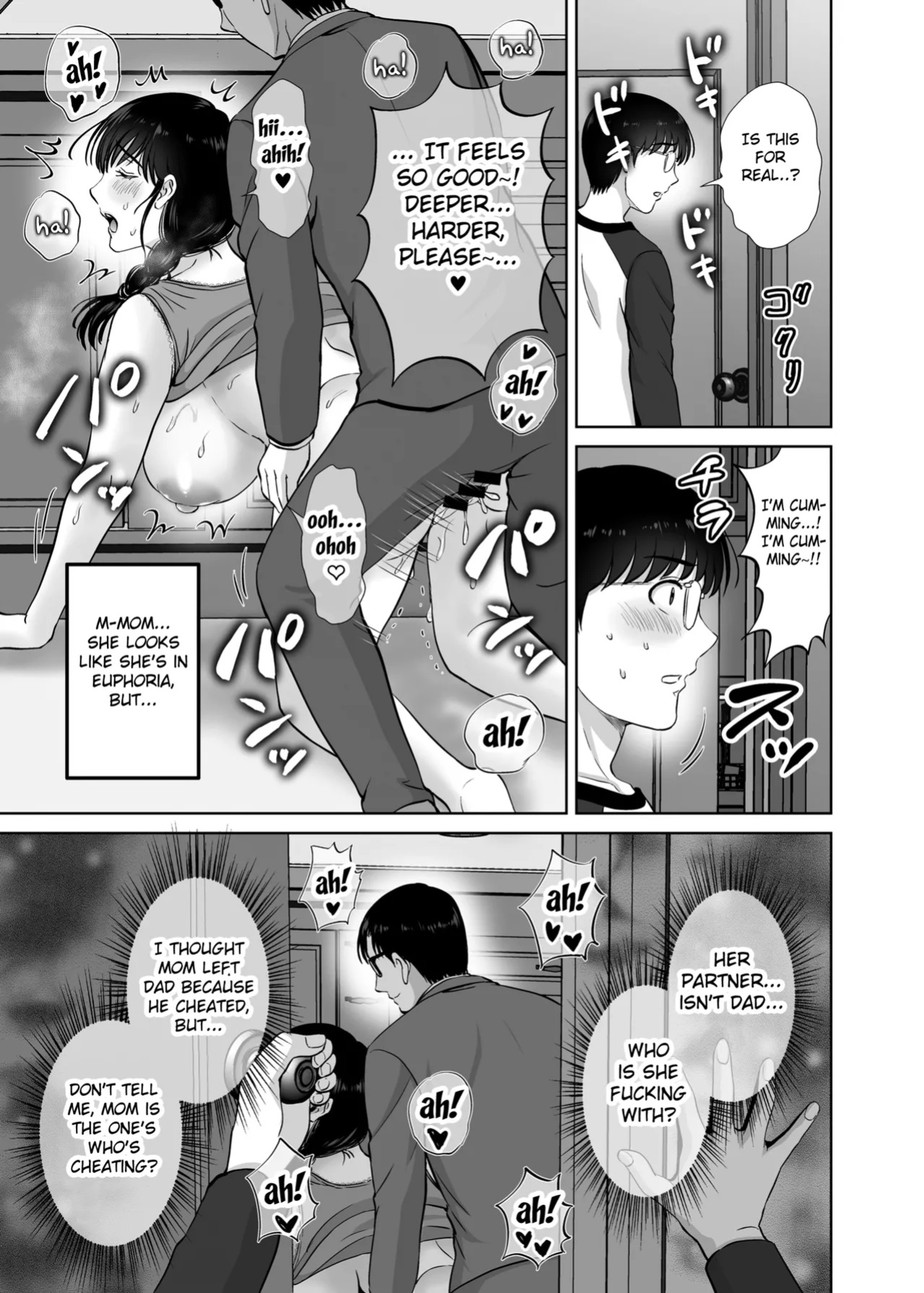[Melon no Hoshiboshi (Hoshiduki Melon)] Kyonyuu Kaa-san ga Boku no Me mo Mae de Oji-san no Namachin de Ikimakutta Hanashi (english) (Fated Circle)