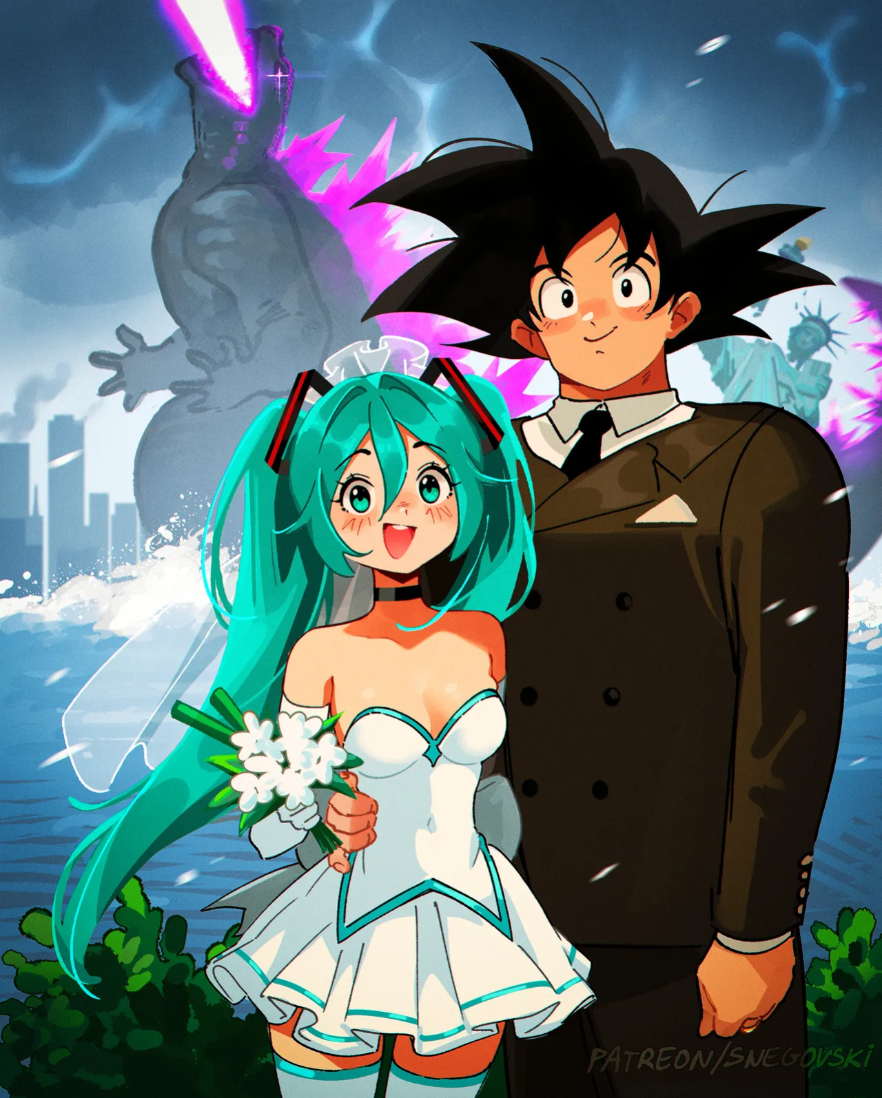 [Snegovski] Goku x Miku (Dragon Ball Z, Vocaloid)