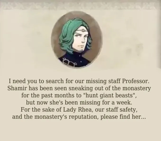 [Nayaase Beleguii] Missing Monastery Staff Members [Fire Emblem: Three Houses]