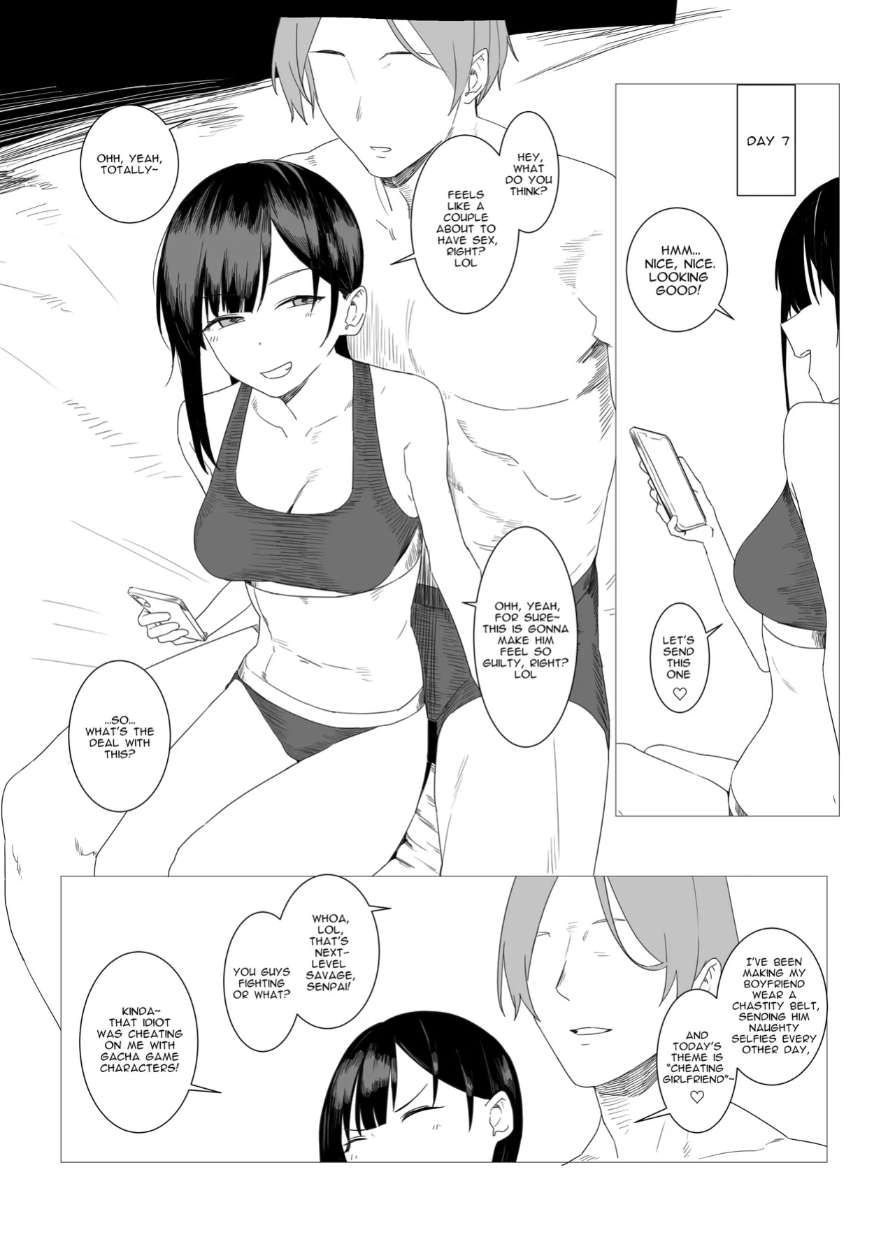 [Aoyagi Kabota] Intending to Control His Ejaculation with a Chastity Belt and Fake an NTR Prank on April Fool’s, the Mischievous Girlfriend Gets Overwhelmed by Her Partner’s Skills, Turning the Lie into Reality [Spirtohleb]