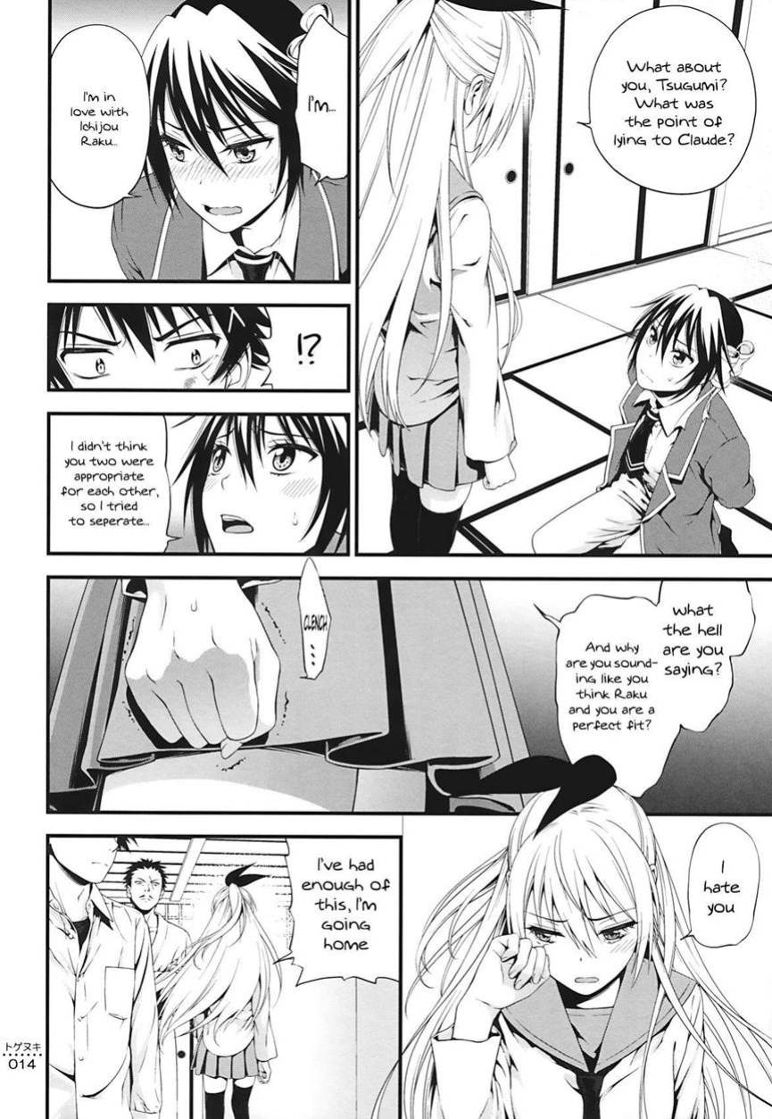 (C86) [3 Colors Corona (Suzuki Hinomi)] Togenuki (Nisekoi) [frogstat]
