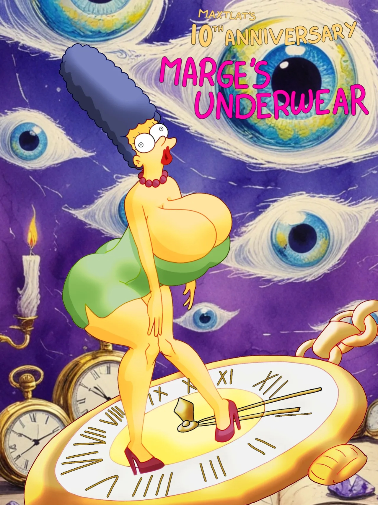 10th anniversary redraw marge's underwear comic