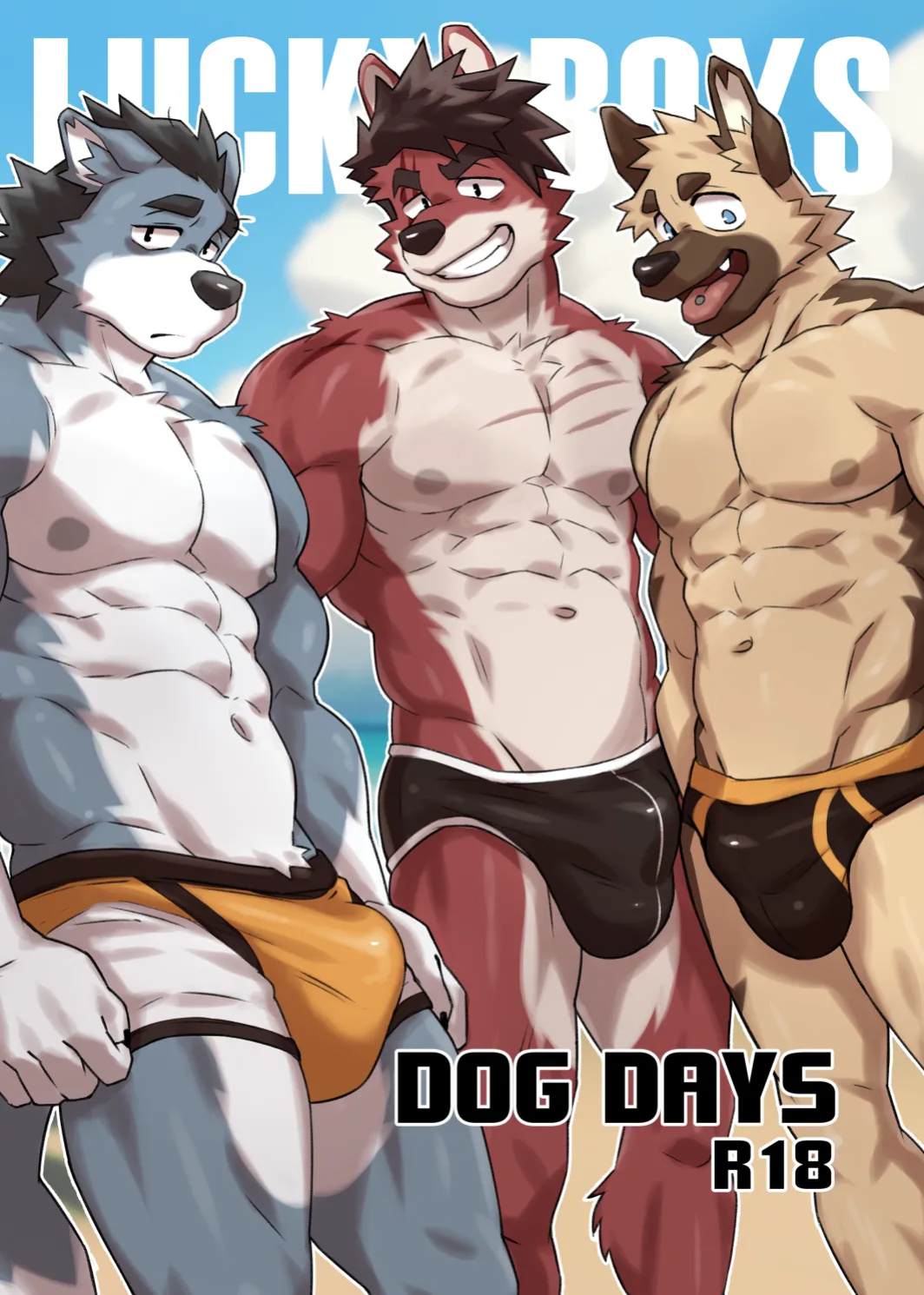 [Kumayaki (KUMAK)] Lucky Boys -Dog Days- [Censored]