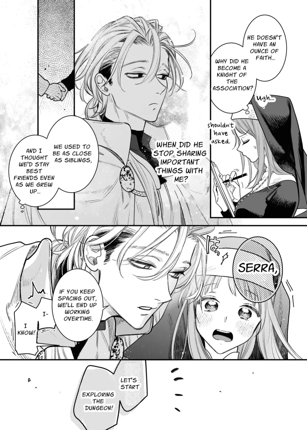 [Visualize (ENVY)] Tada no Osananajimi no Hazudatta Kiyoshi Kishi ga Danjon no Misshitsu de Sekinen no Shūchaku o Kokuhaku Shitekita!?｜The Holy Knight Who Was Supposed To Be My Friend Confesses His Obsession For Me In A Dungeon Room [Chocolate]