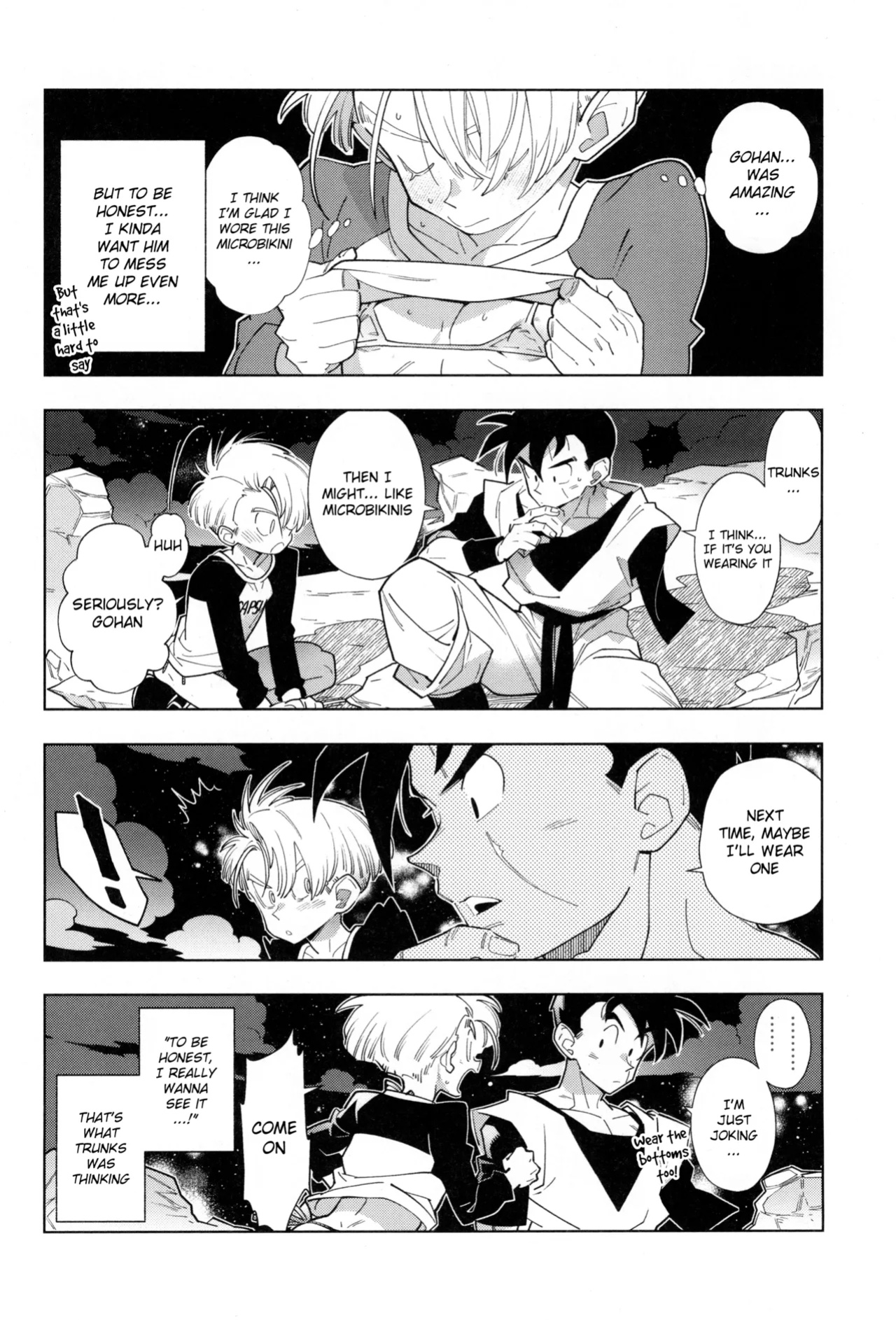 (ShotaFes 17) [Article 60 of Criminal Code (Shuhan)] Nee Gohan-san Micro Bikini Suki desu ka? | Hey Gohan, Do You Like Microbikinis? (Dragon Ball Z) {Chin²}