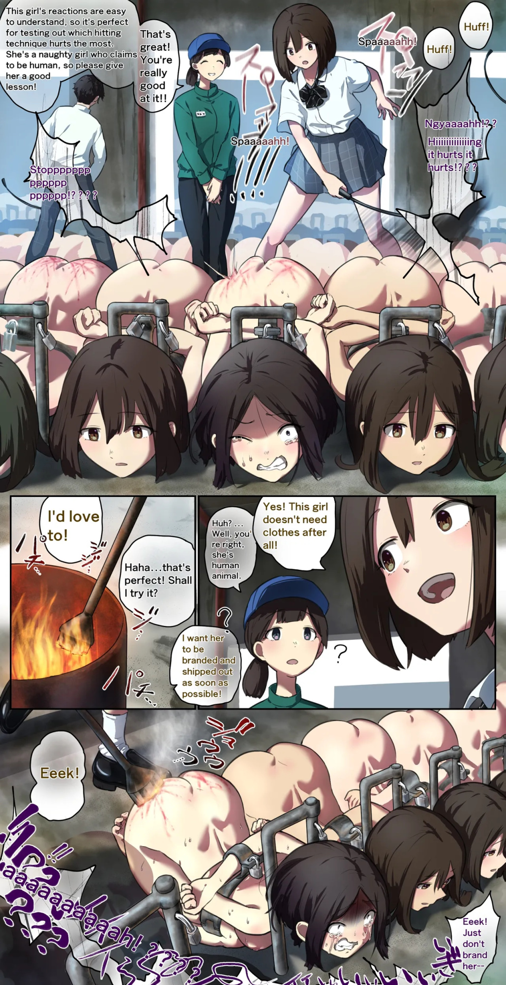 A girl comes to visit a human barn and ends up being switched