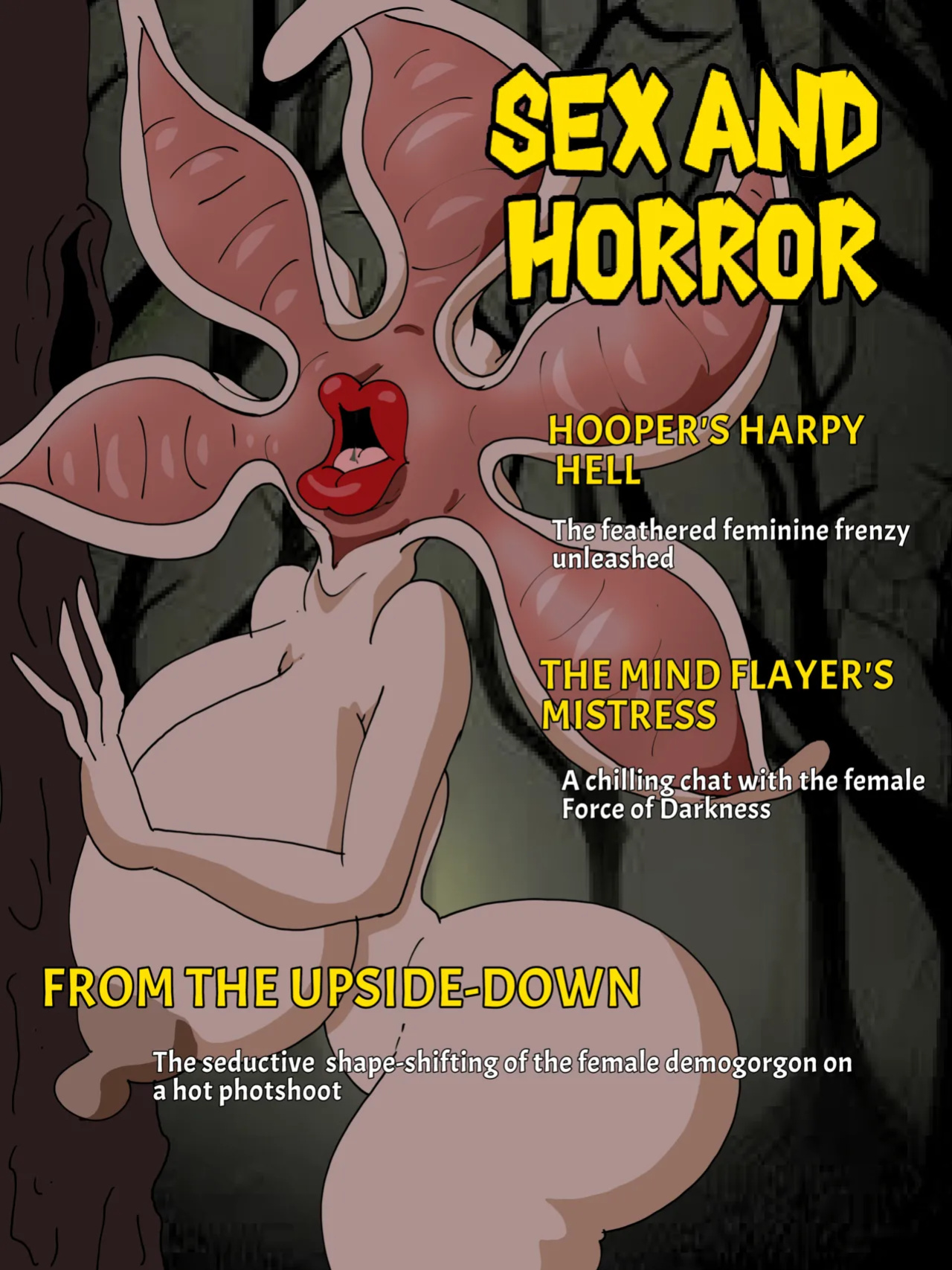 Sex and horror magazzine covers