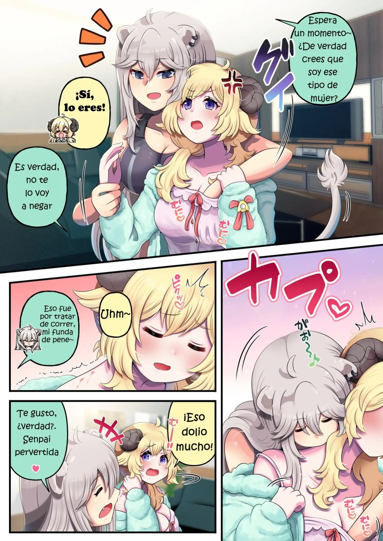 [Minominiya (Minomini)] Futashishi x Wata ♥Lion no Aijou Hyougen Hen♥ | Futashishi x Wata ♥La Expresión de Amor de Lalion♥ (Shishiro Botan, Tsunomaki Watame) [Rabu&Desu translations] [Spanish] [PorLaCultura]