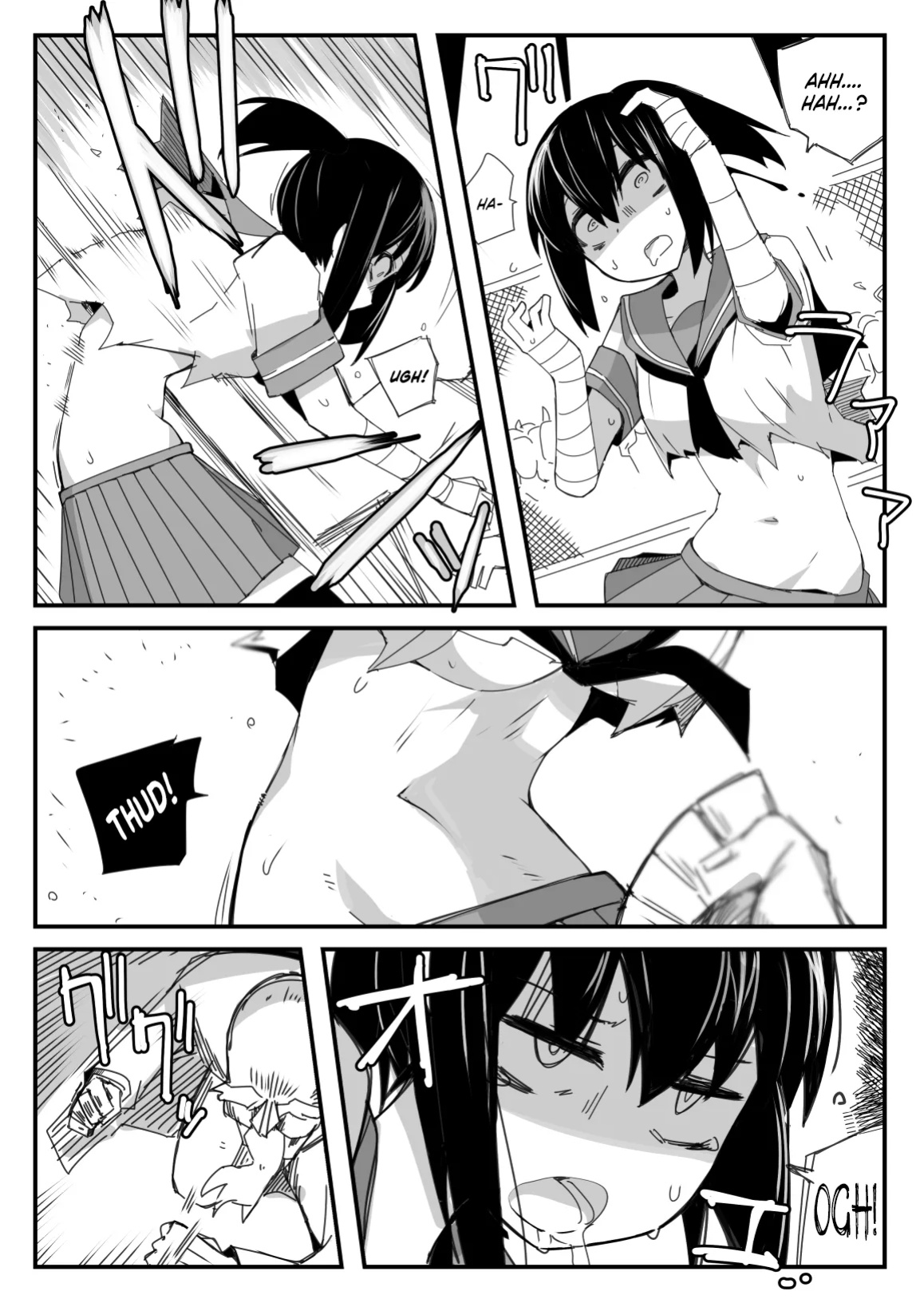 [Circle Pushishi (nnS)] Sailor Fuku Chika Kakutou | Underground Fight in a Sailor Uniform [NudeSalad]