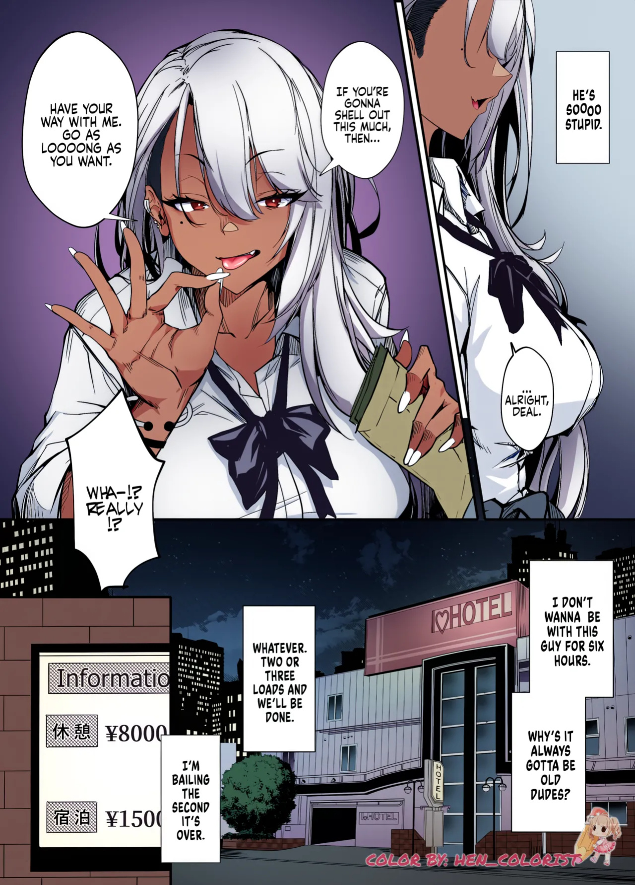 [Onkyu] Namaiki JK ga Wakaraserareru Hon | Putting a Cheeky Gyaru in Her Place [Coffedrug] [Colorized]