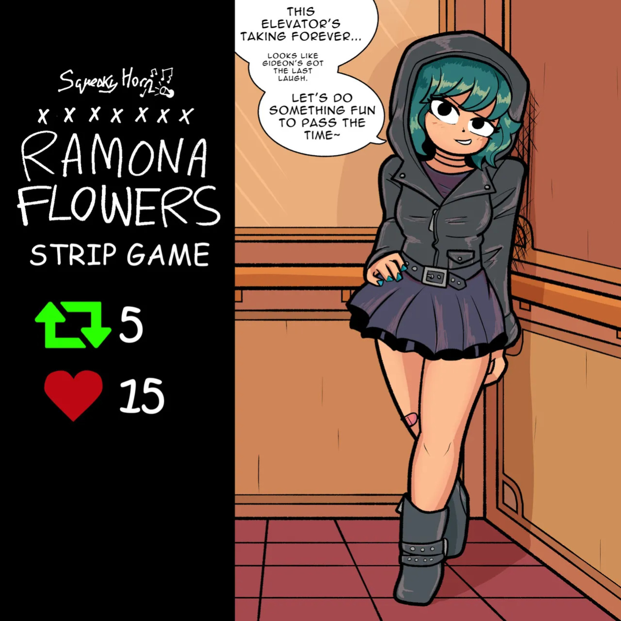[squeakyhorn] Ramona Flowers Strip Game (Scott Pilgrim)