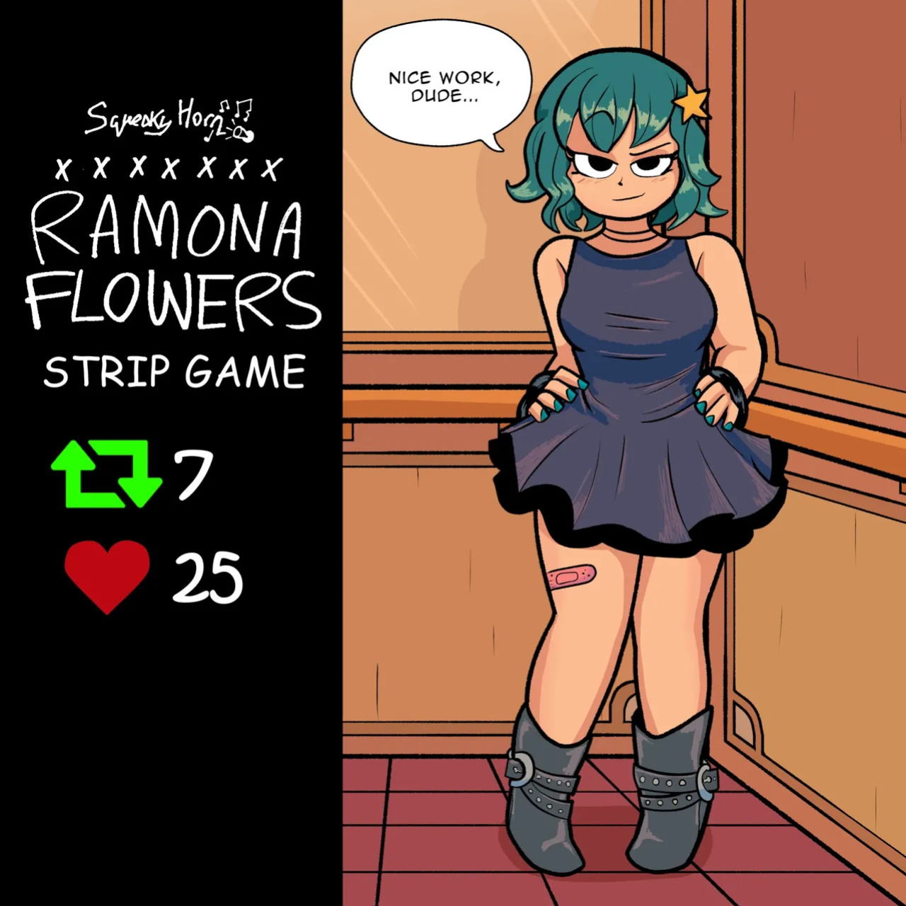[squeakyhorn] Ramona Flowers Strip Game (Scott Pilgrim)