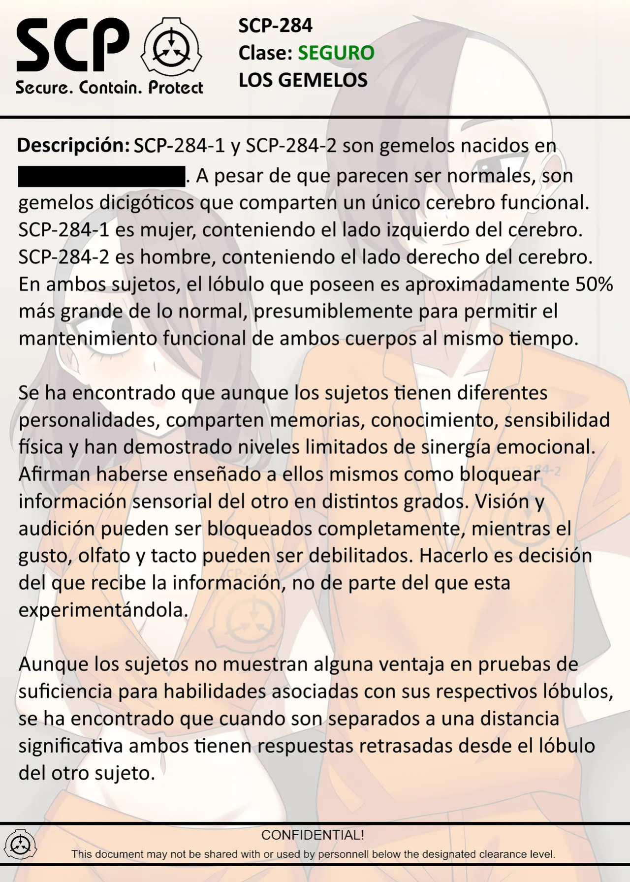 [AnanaKawaii] SCP-284 THE TWINS (SCP Foundation) [Spanish]