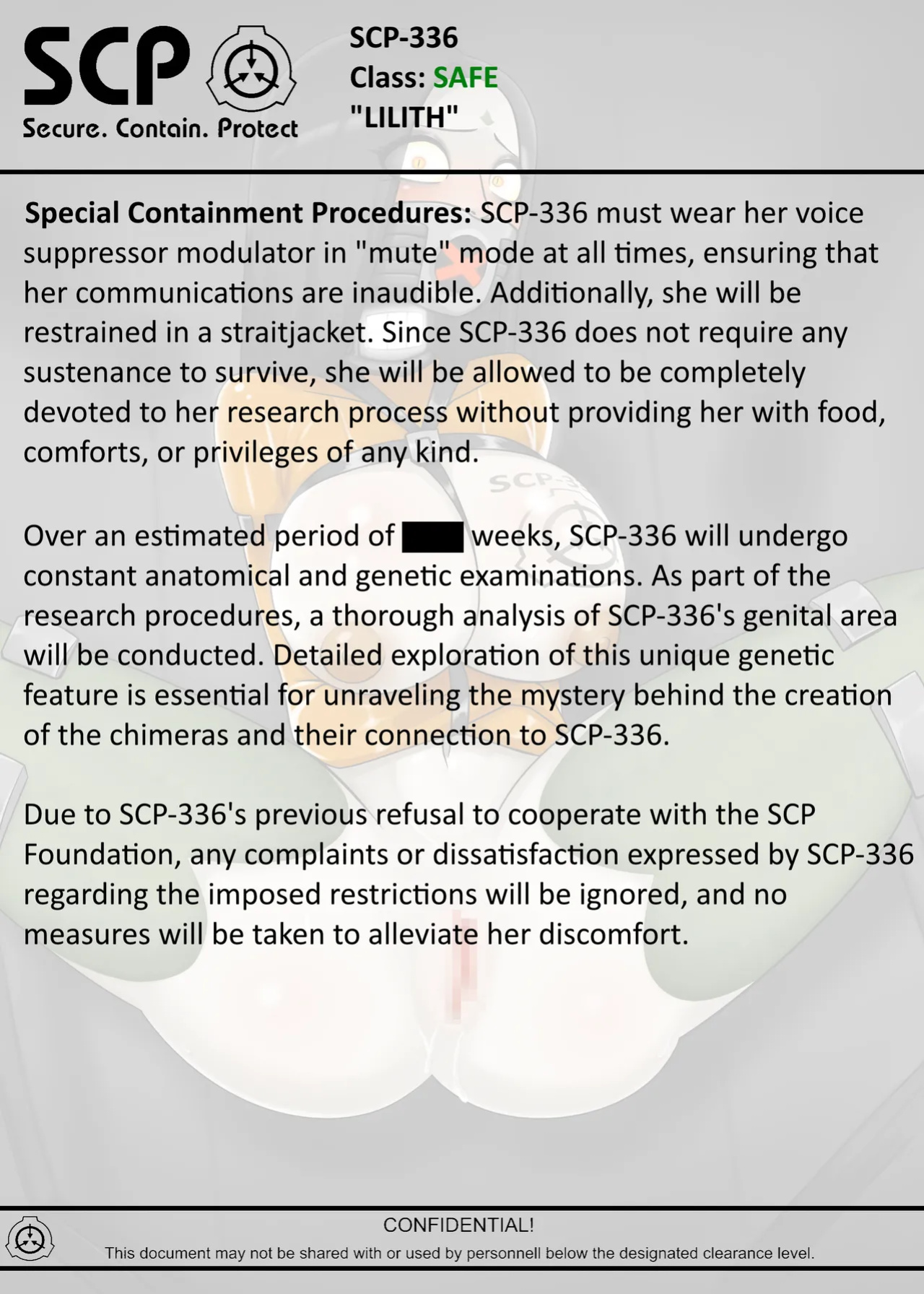 [AnanaKawaii] SCP-336 "LILITH" (SCP Foundation)