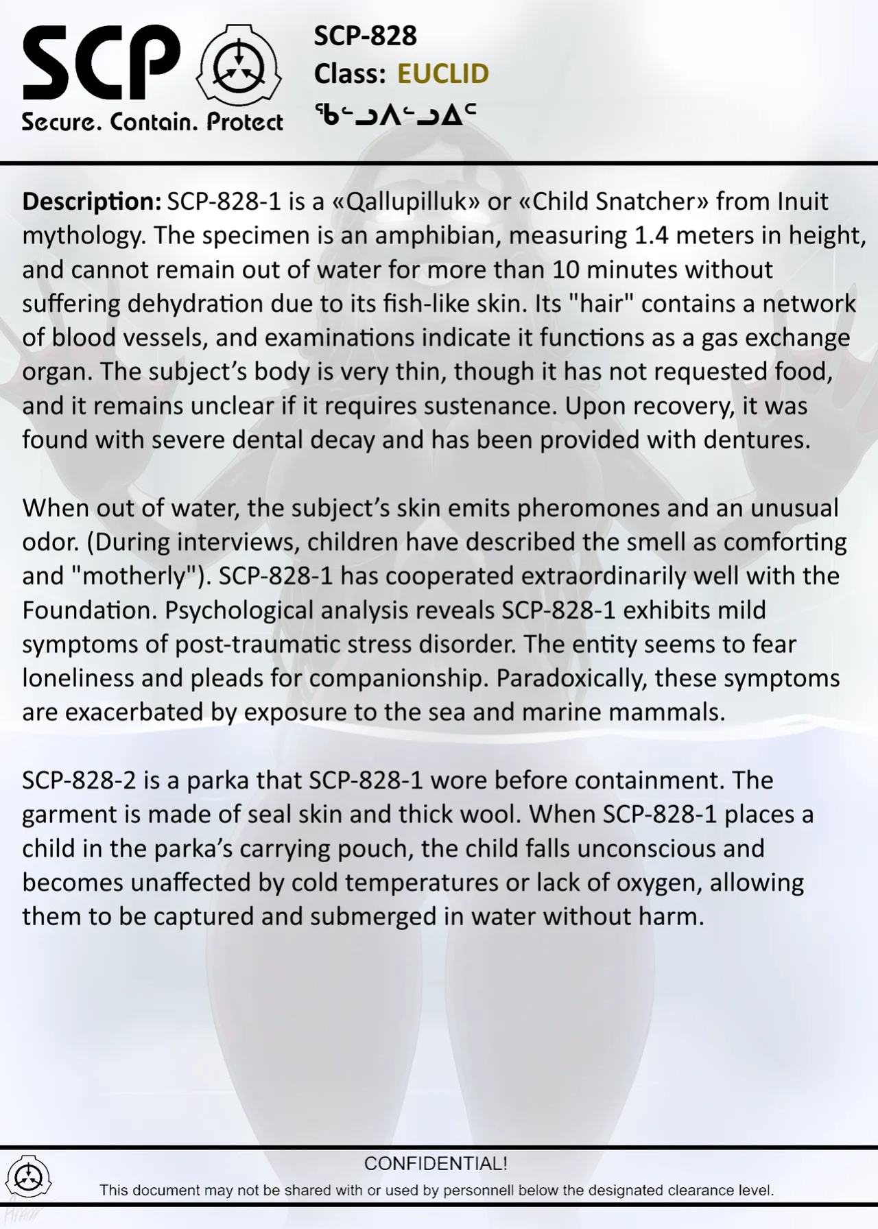 [AnanaKawaii] SCP-828 ᖃᓪᓗᐱᓪᓗᐃᑦ Qallupilluk (SCP Foundation)