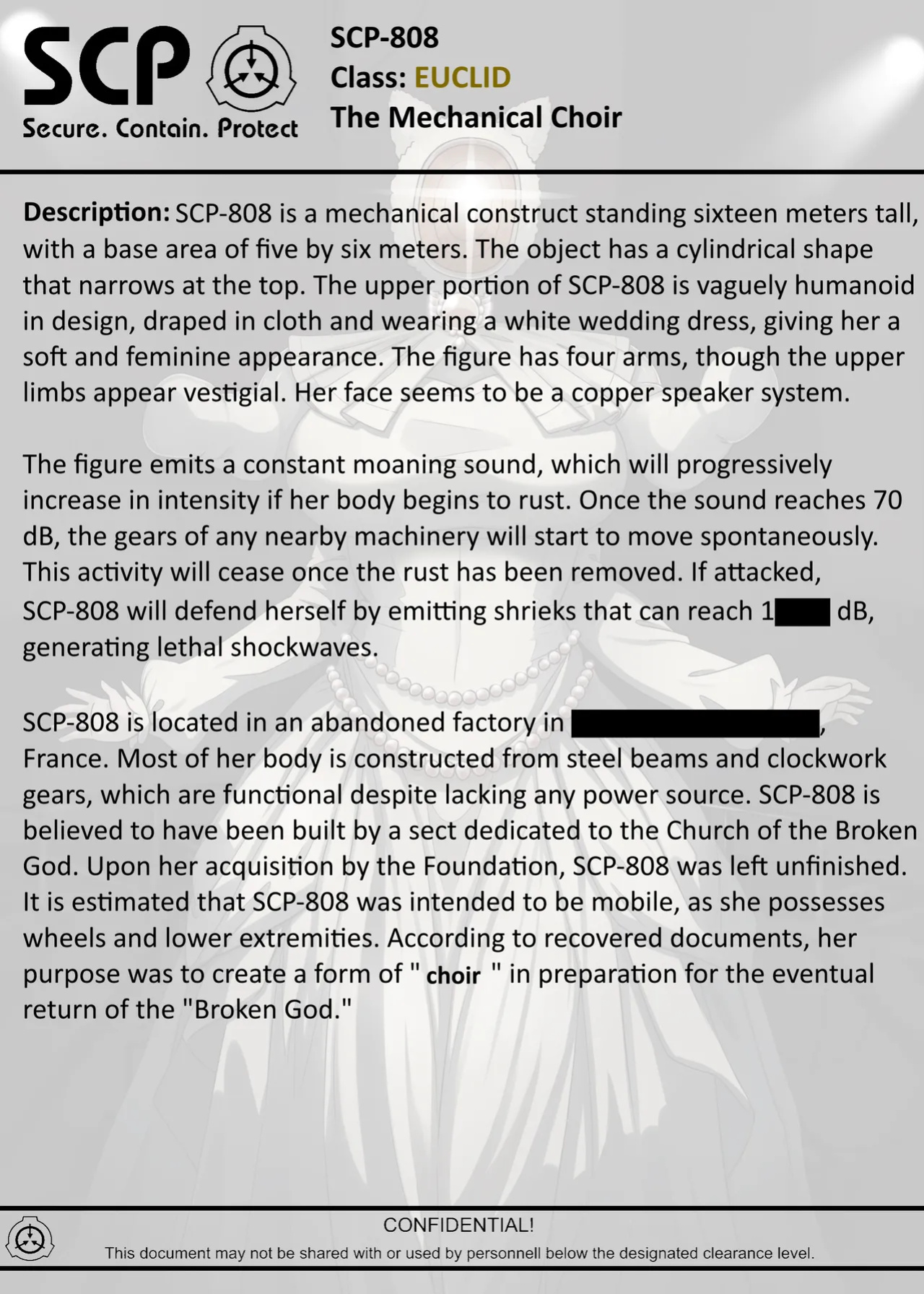 [AnanaKawaii] SCP-808 The Mechanical Choir (SCP Foundation)